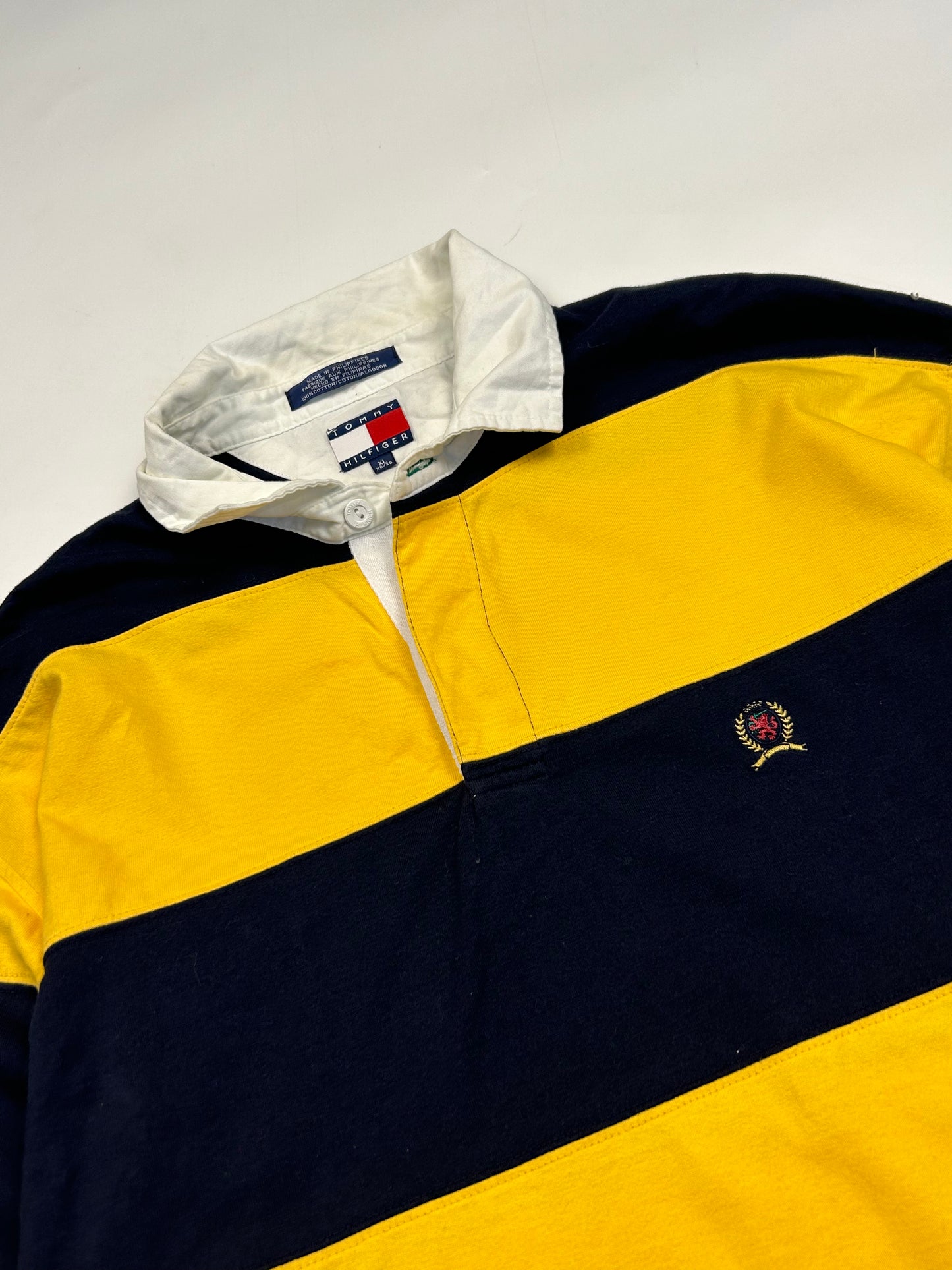 Vintage 90s Tommy Hilfiger striped rugby polo (XL)