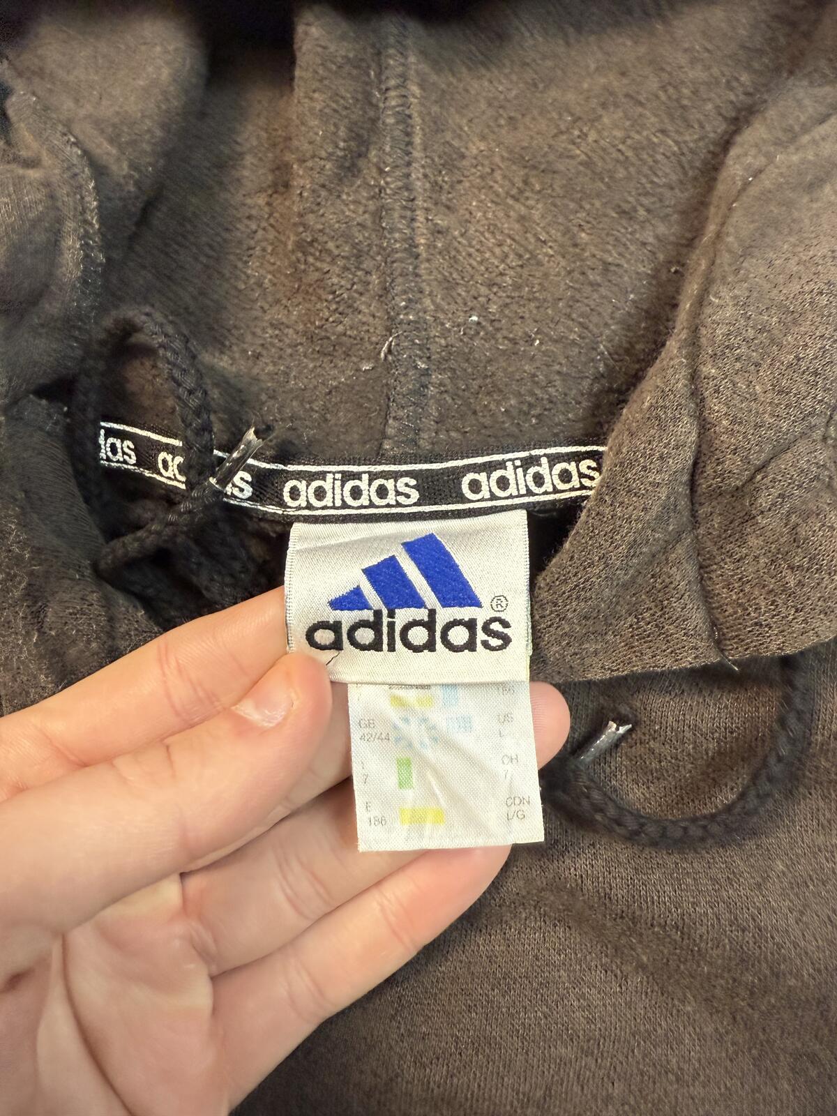 Vintage 90s adidas originals side stripe hoodie (L)