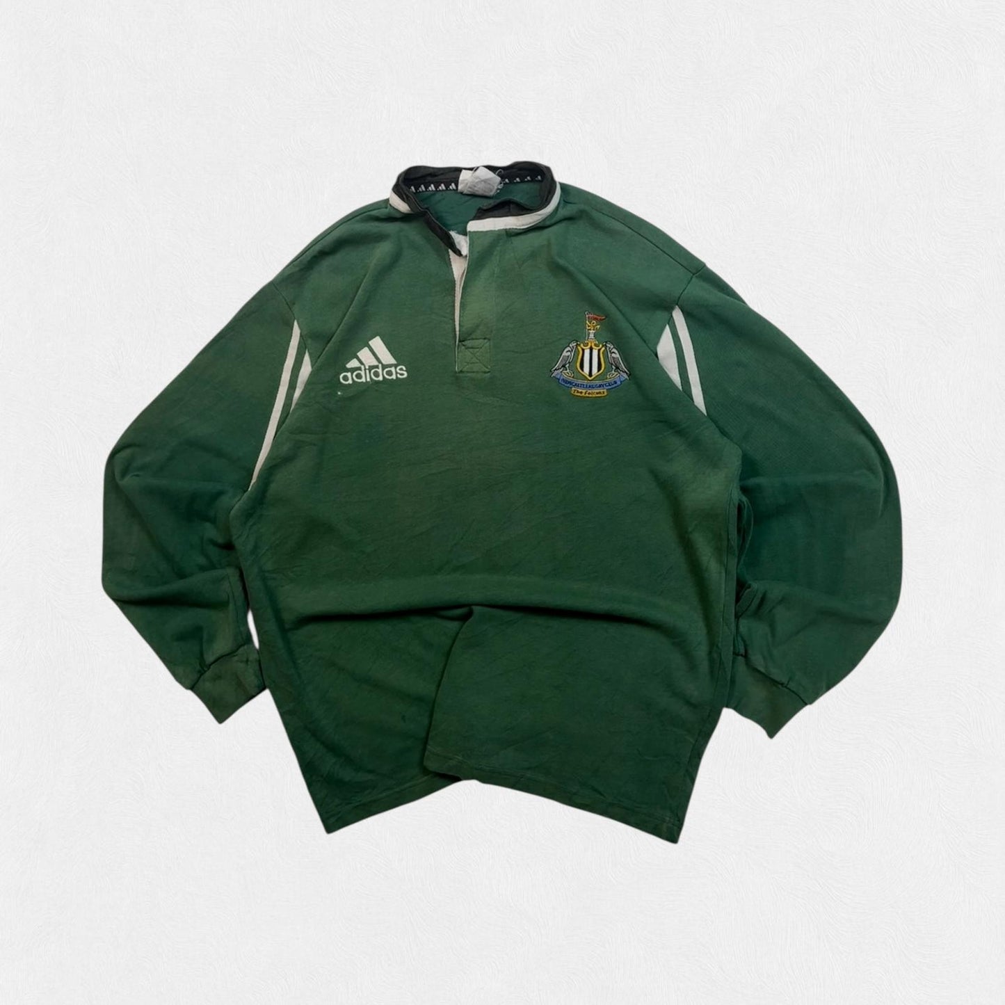 Vintage Newcastle Falcons 2000/01 adidas rugby shirt (L)