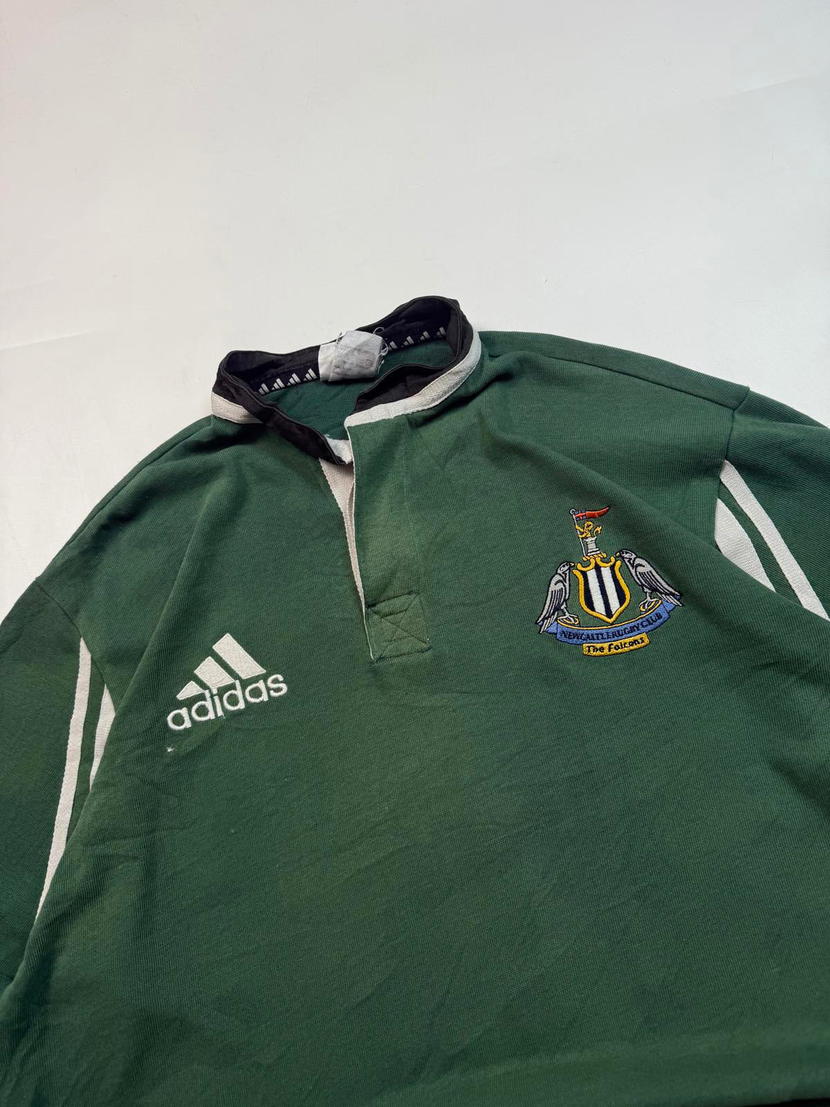 Vintage Newcastle Falcons 2000/01 adidas rugby shirt (L)