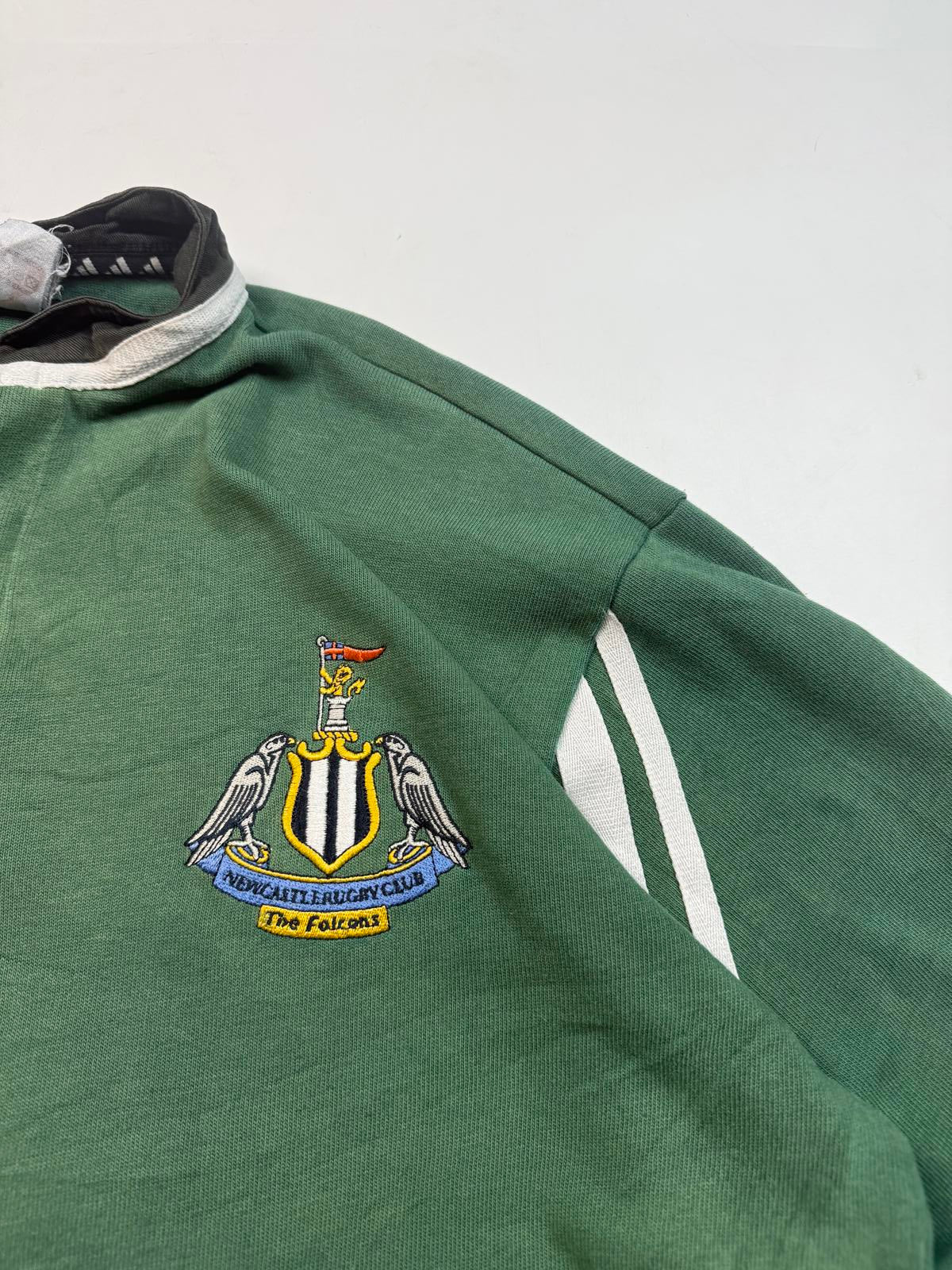 Vintage Newcastle Falcons 2000/01 adidas rugby shirt (L)