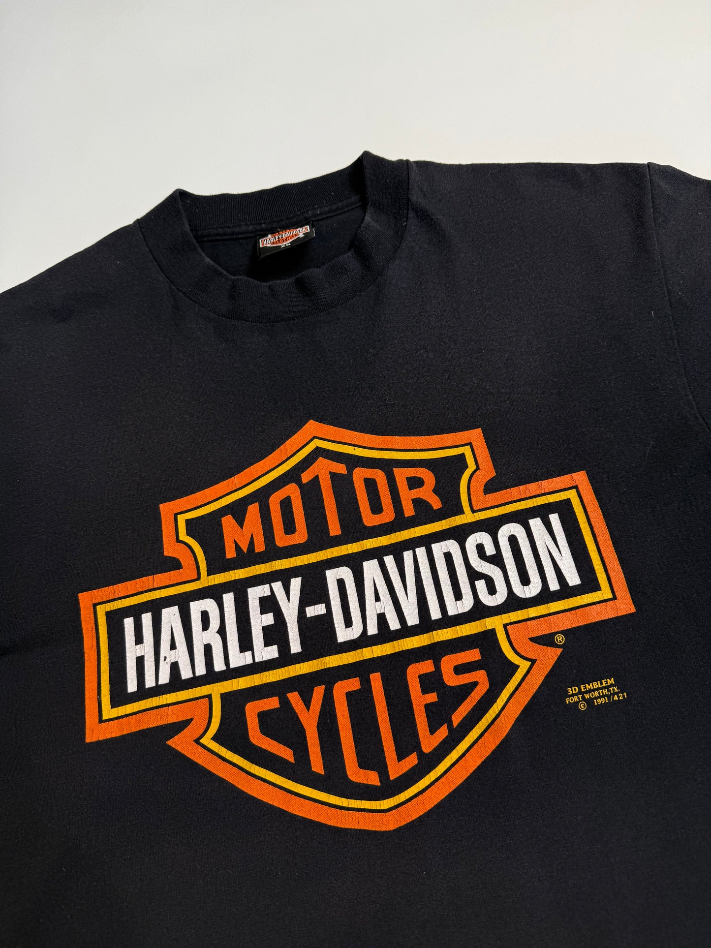 Vintage 90s Harley Davidson 3d emblem 1991 tee (XL)