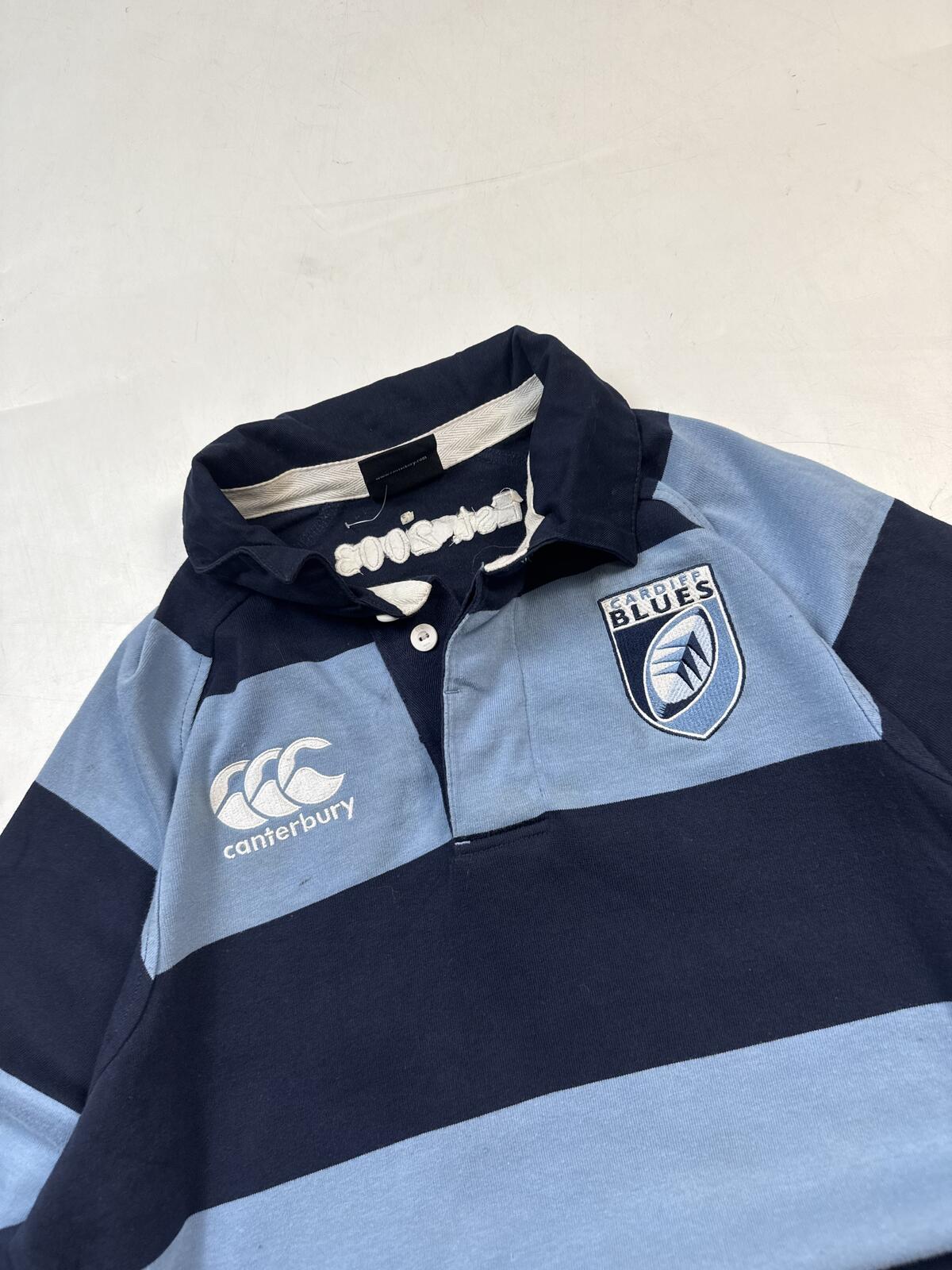 Vintage Cardiff Blues Canterbury rugby union shirt (S)