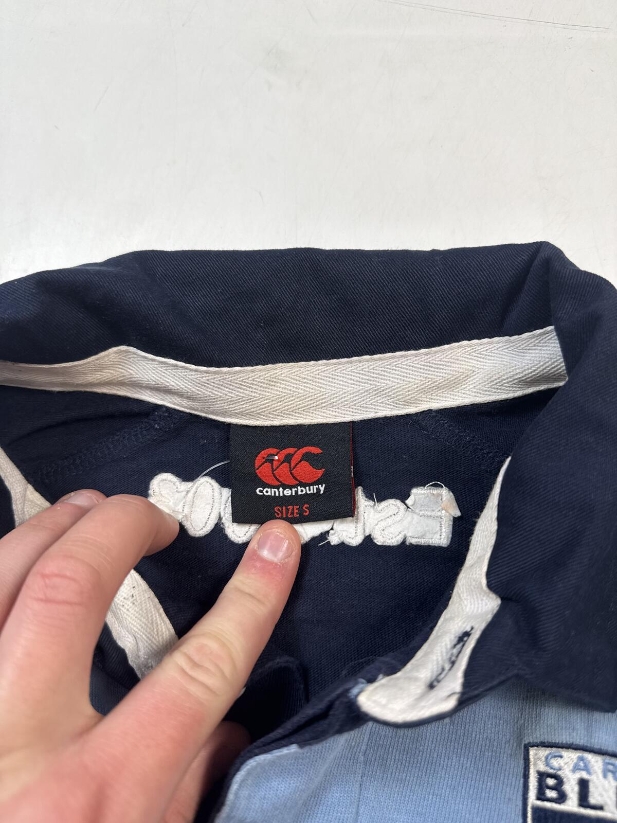 Vintage Cardiff Blues Canterbury rugby union shirt (S)