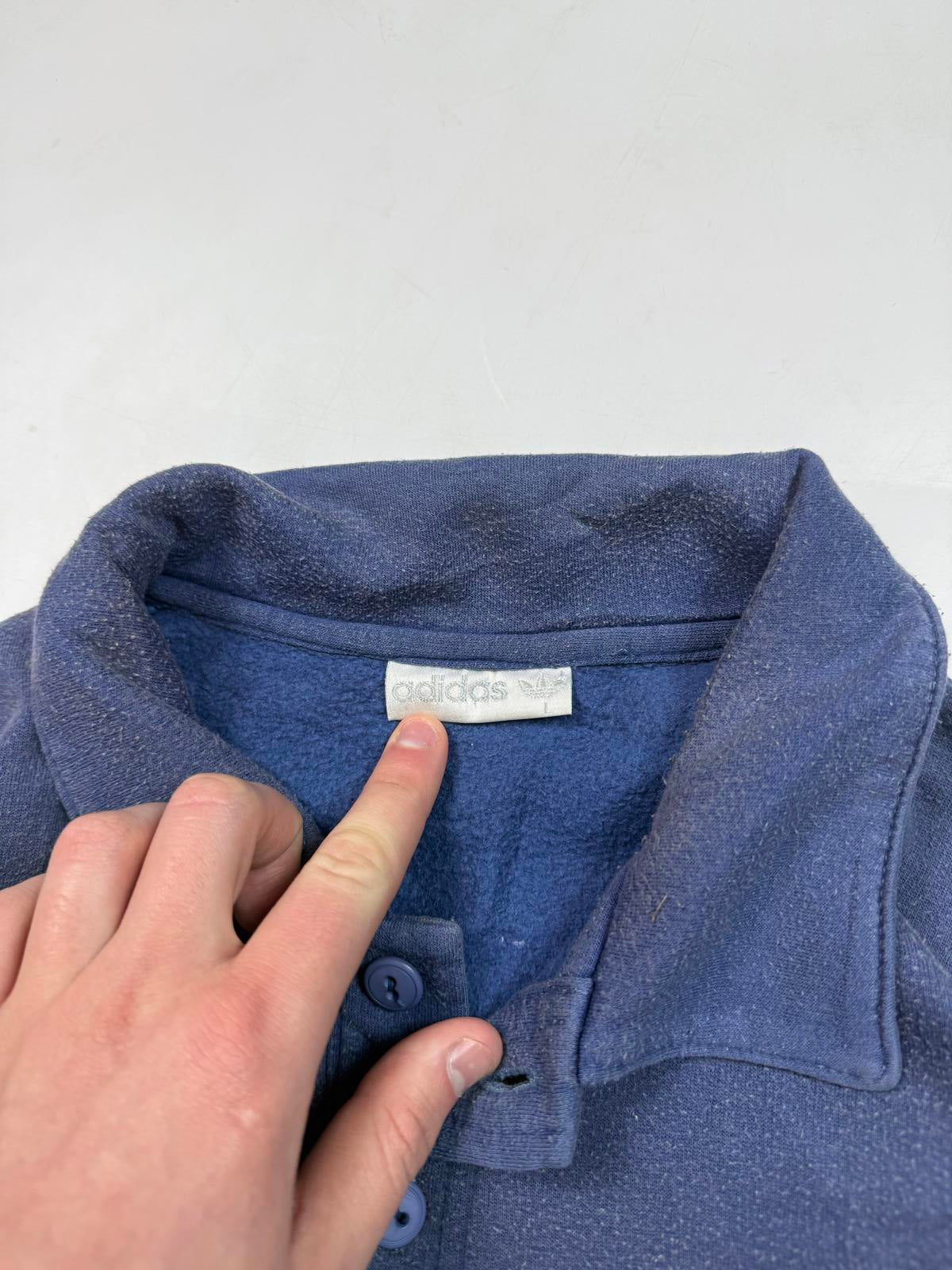 Vintage 90s adidas originals collared sweatshirt (XL)
