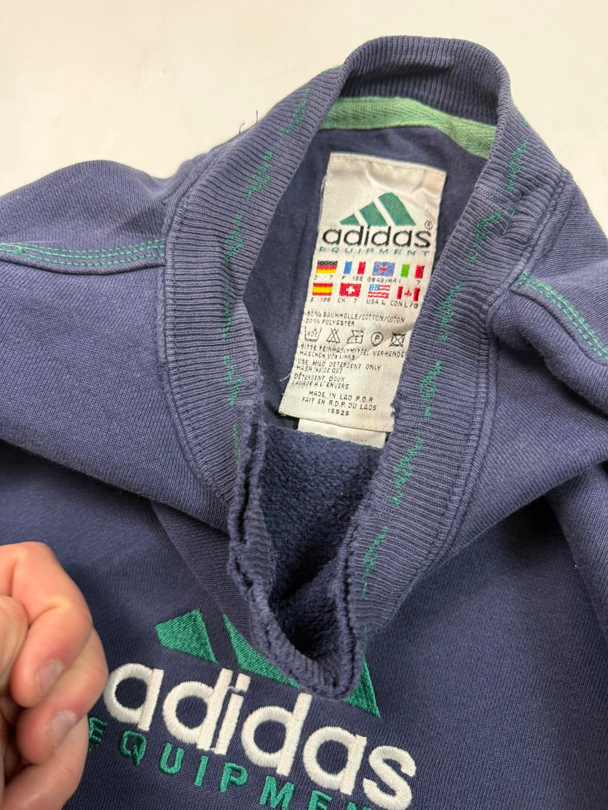 Vintage 90s adidas equipment centre logo sweatshirt (L)