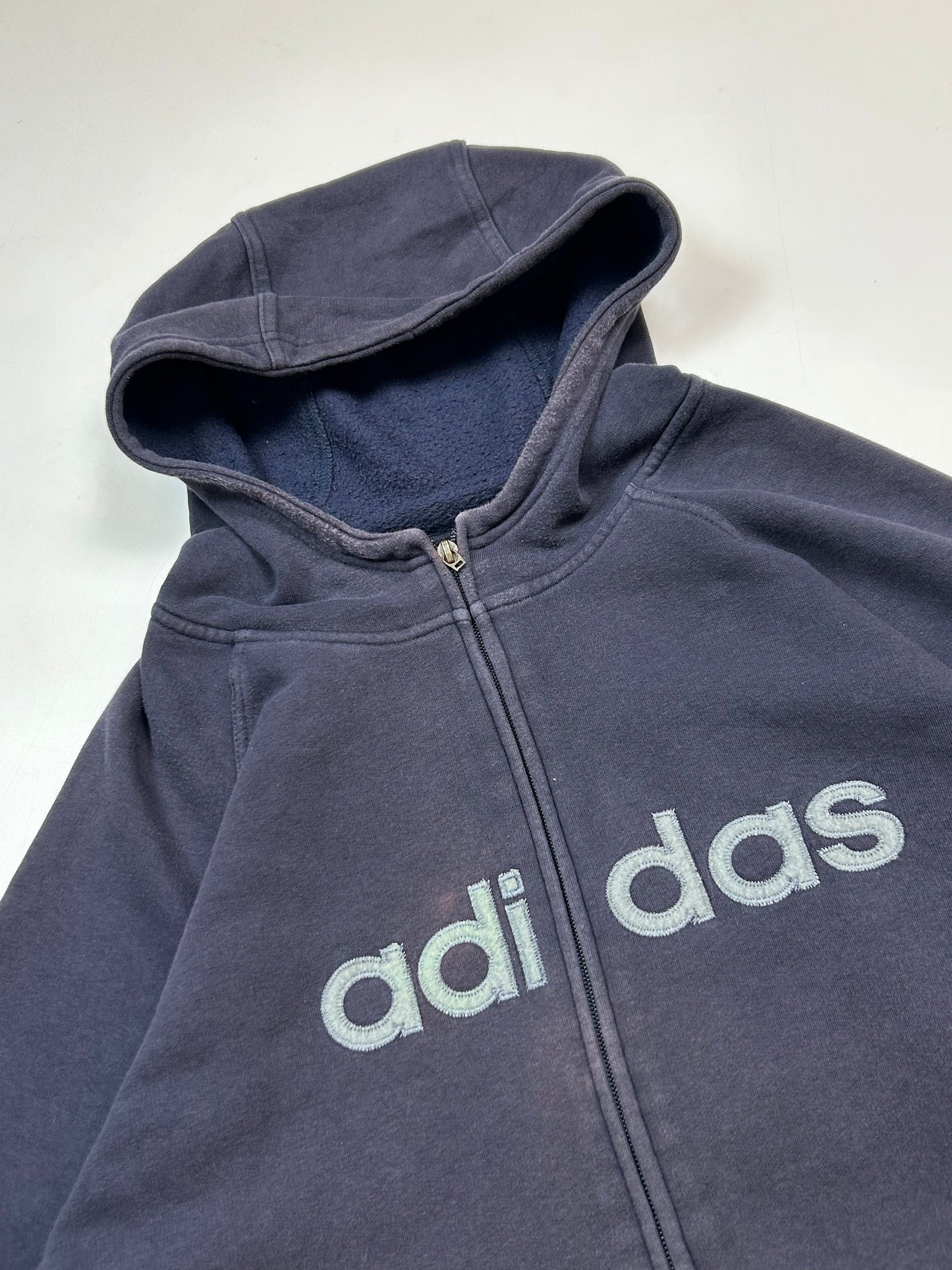 Vintage Adidas spell out full zip hoodie (L)