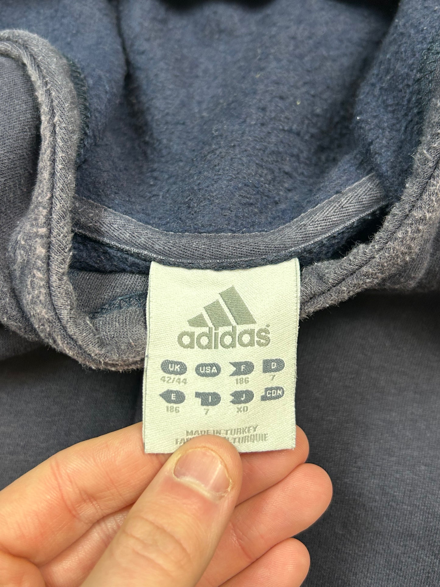 Vintage Adidas spell out full zip hoodie (L)
