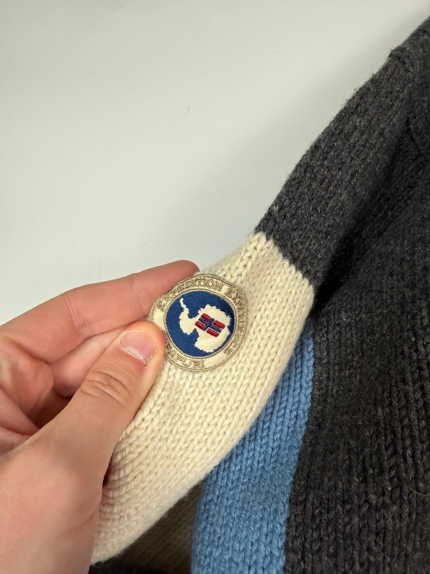Vintage Napapijri quarter zip wool knit sweater (XL)