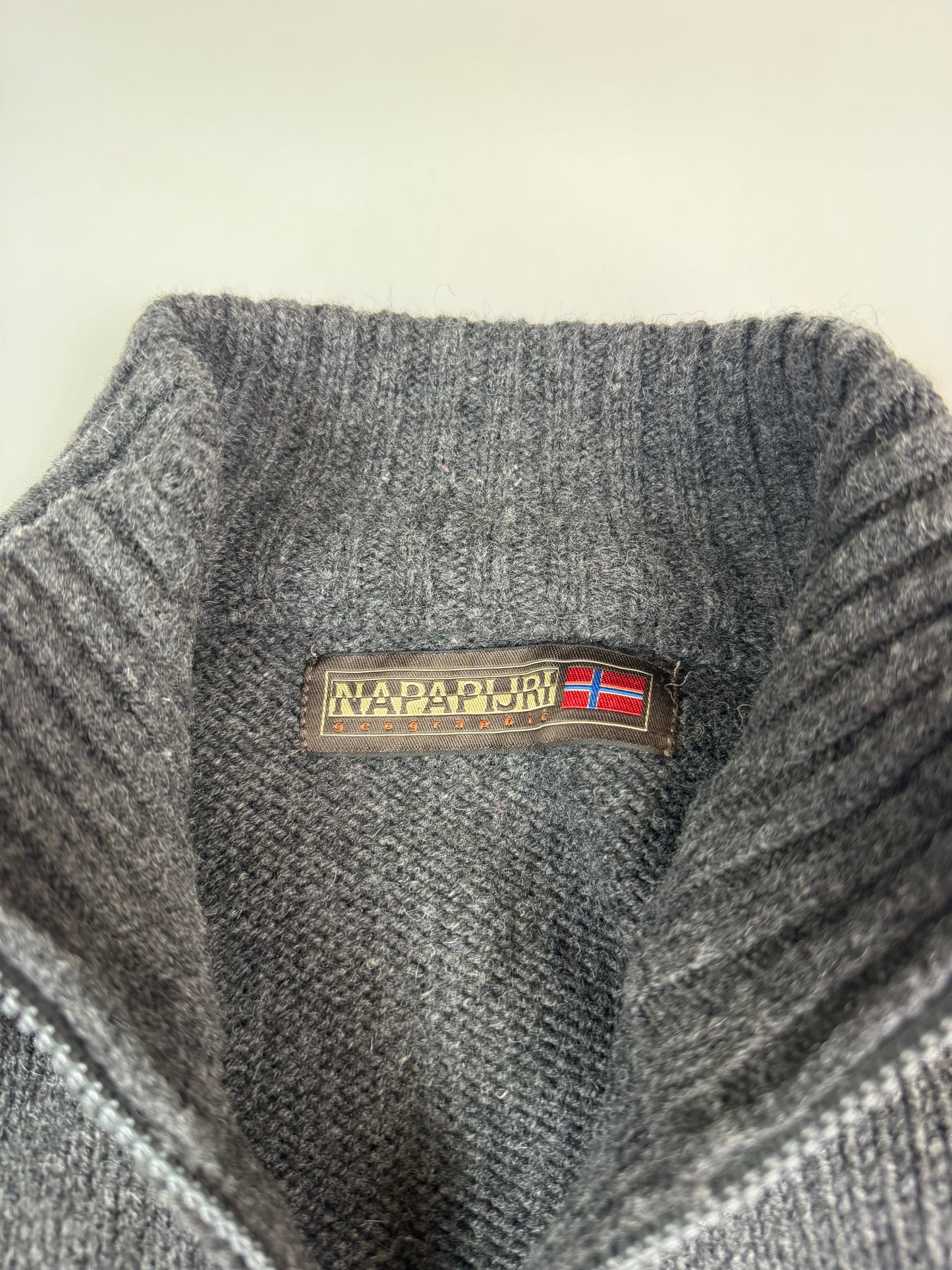 Vintage Napapijri quarter zip wool knit sweater (XL)
