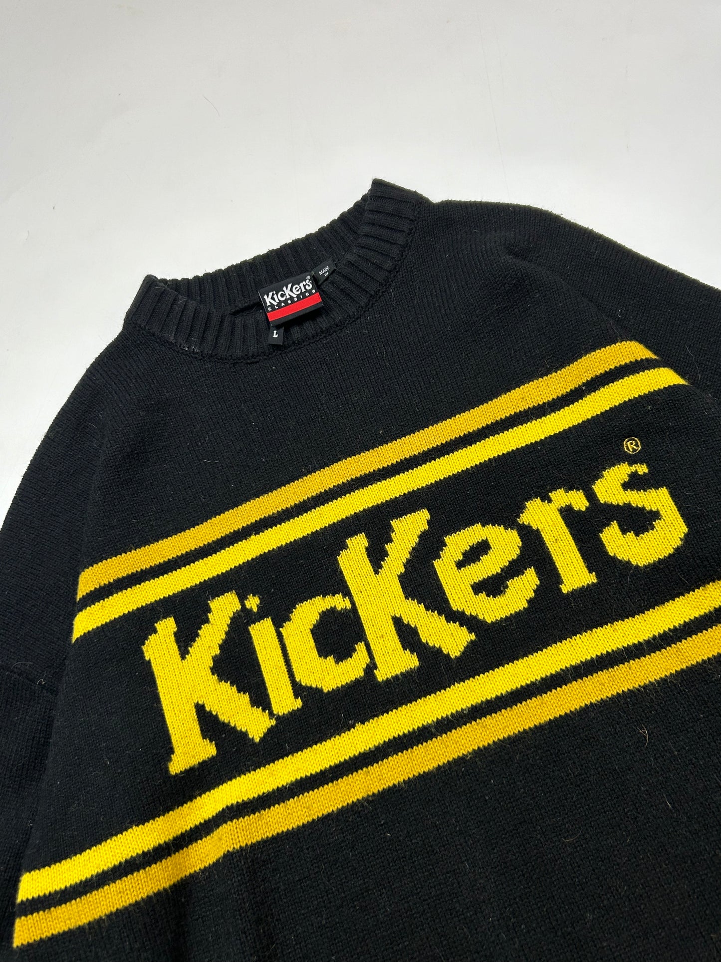 Vintage Kickers spell out knit sweater (L)