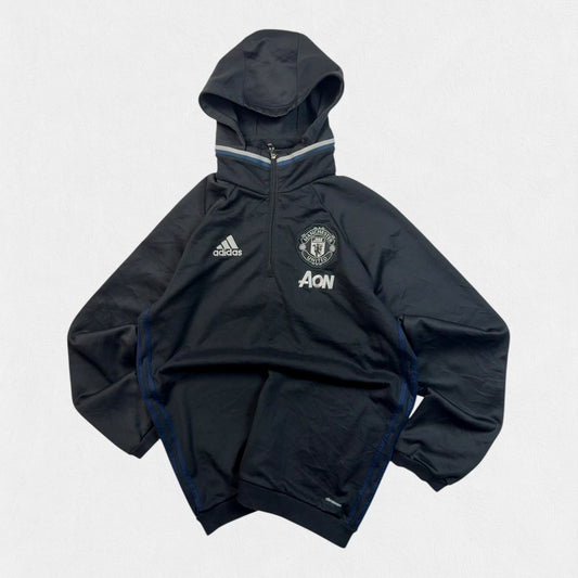 Manchester United 2016/17 hooded quarter zip training jacket (L)