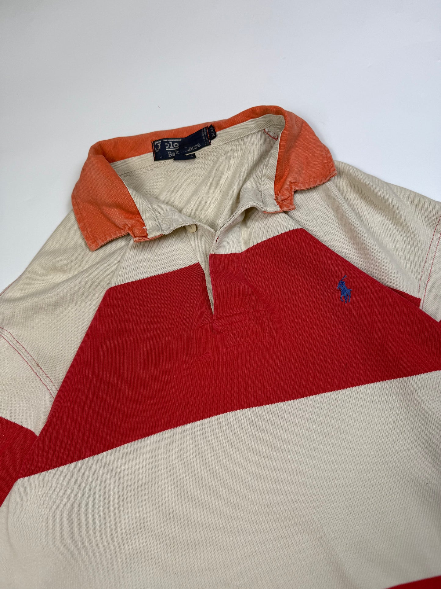 Vintage 90s Polo Ralph Lauren striped rugby polo shirt (M)