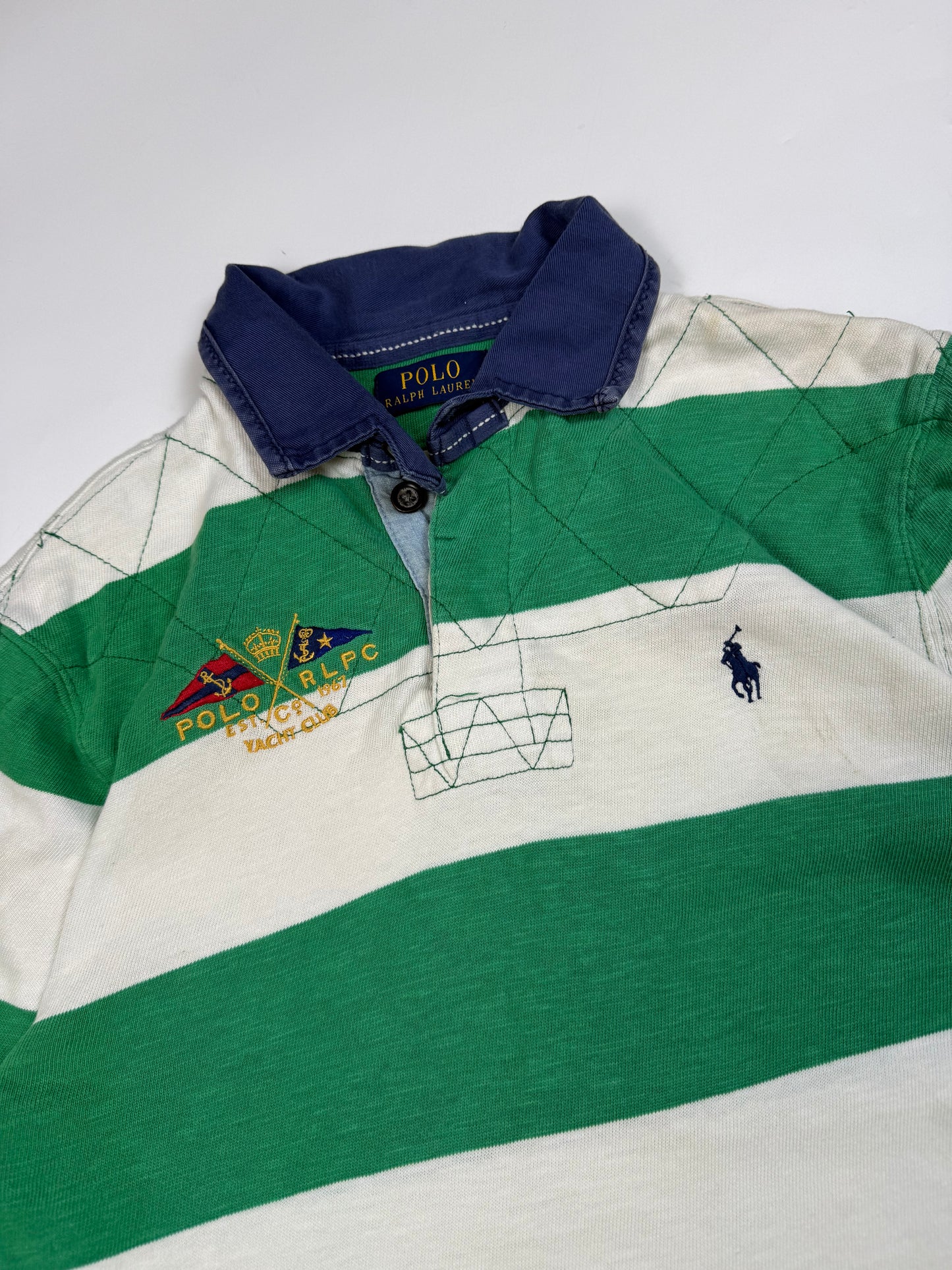 Polo Ralph Lauren yacht club striped rugby polo shirt (S)