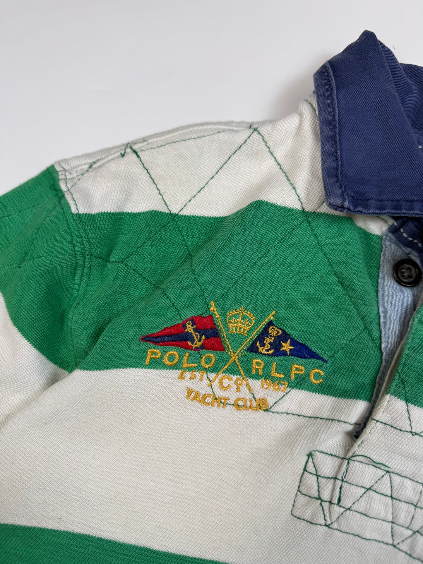 Polo Ralph Lauren yacht club striped rugby polo shirt (S)