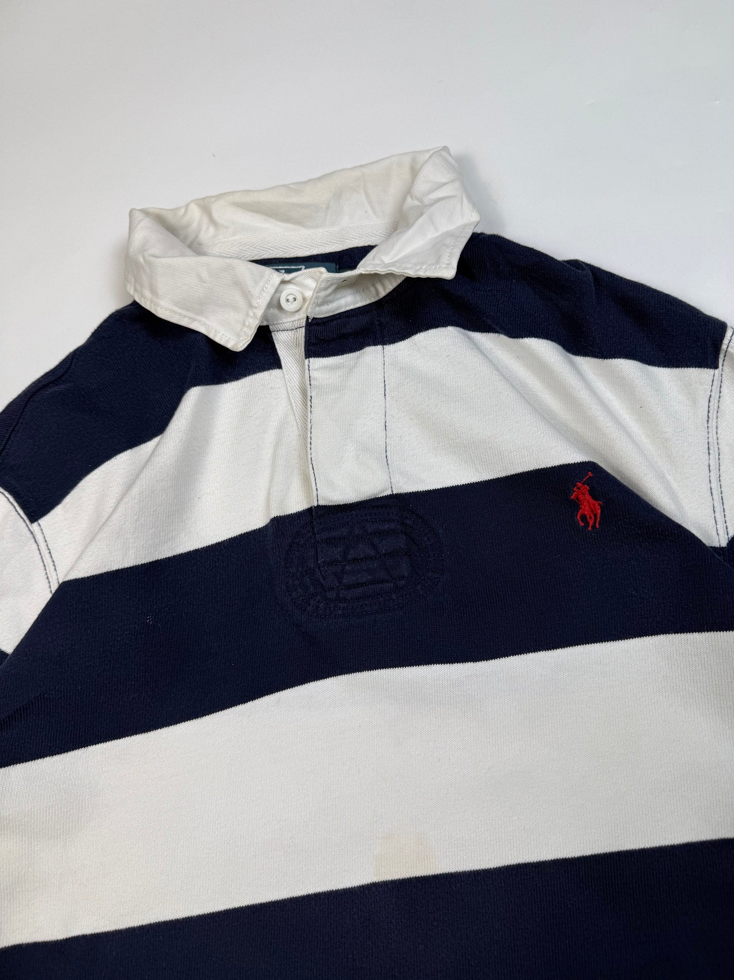 Vintage Polo Ralph Lauren striped rugby polo shirt (L)