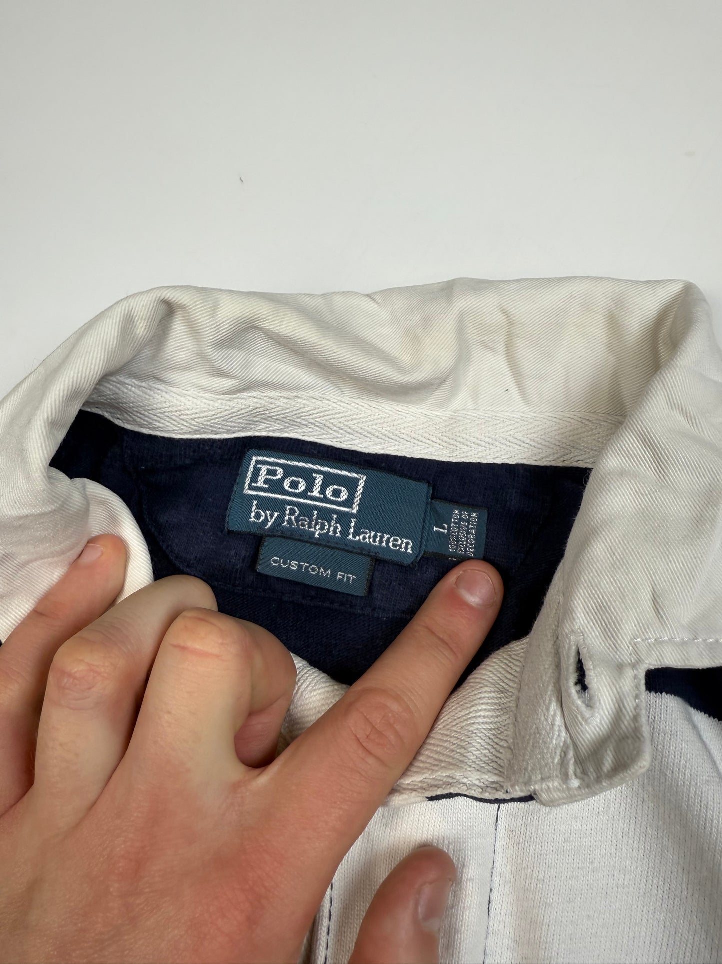 Vintage Polo Ralph Lauren striped rugby polo shirt (L)