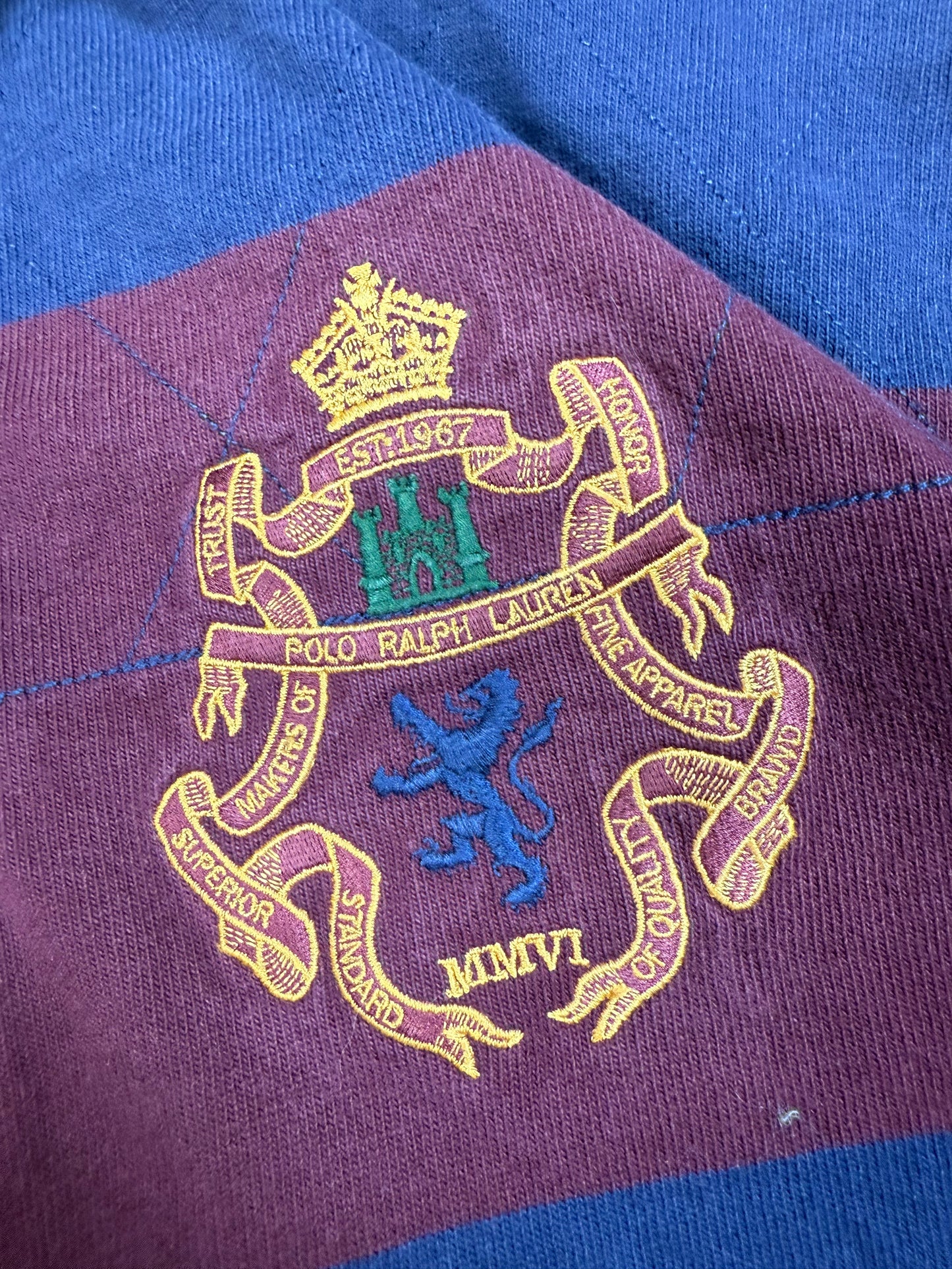 Vintage Polo Ralph Lauren striped rugby polo shirt (XL)