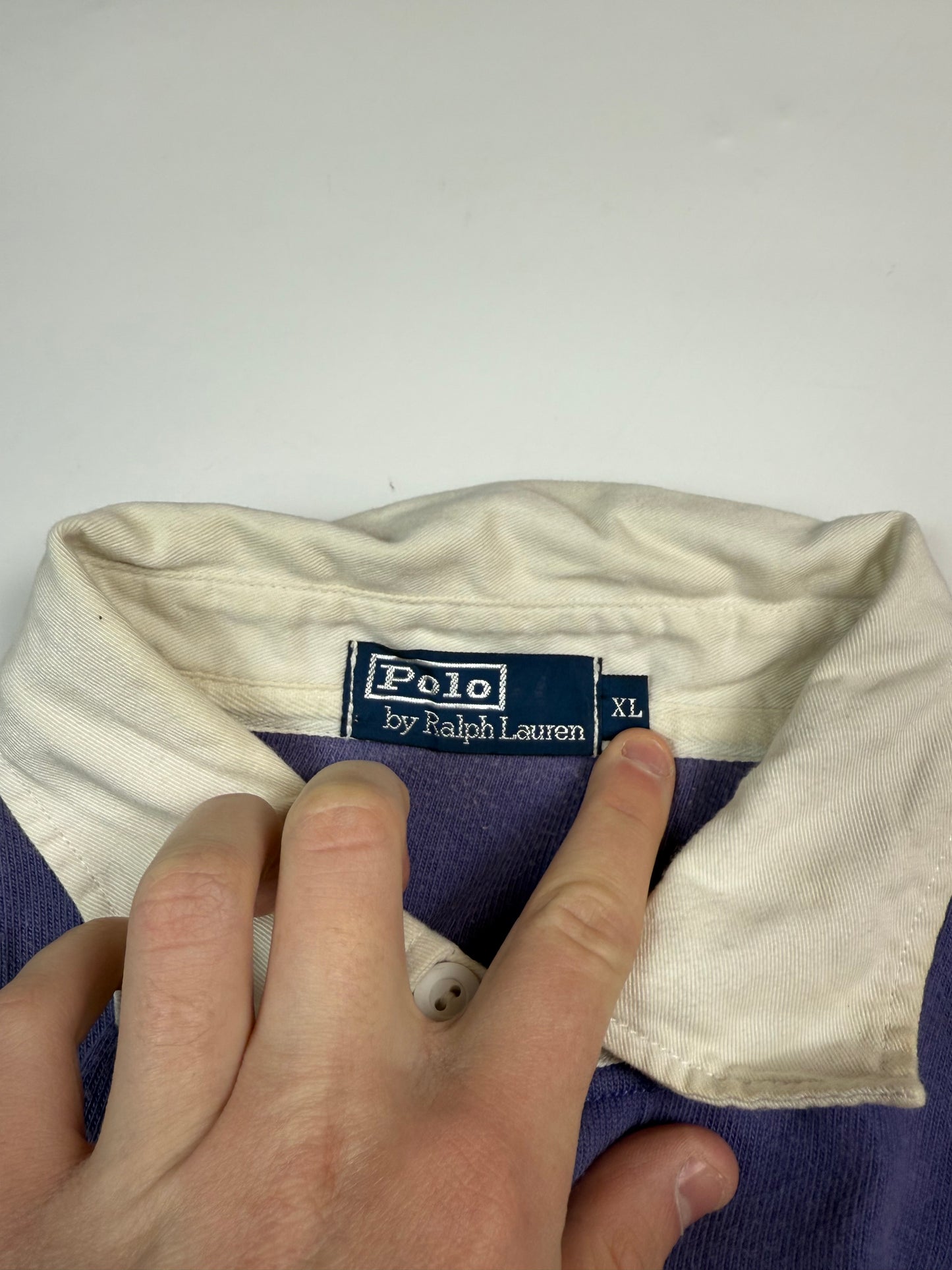 Vintage Polo Ralph Lauren striped rugby polo shirt (XL)