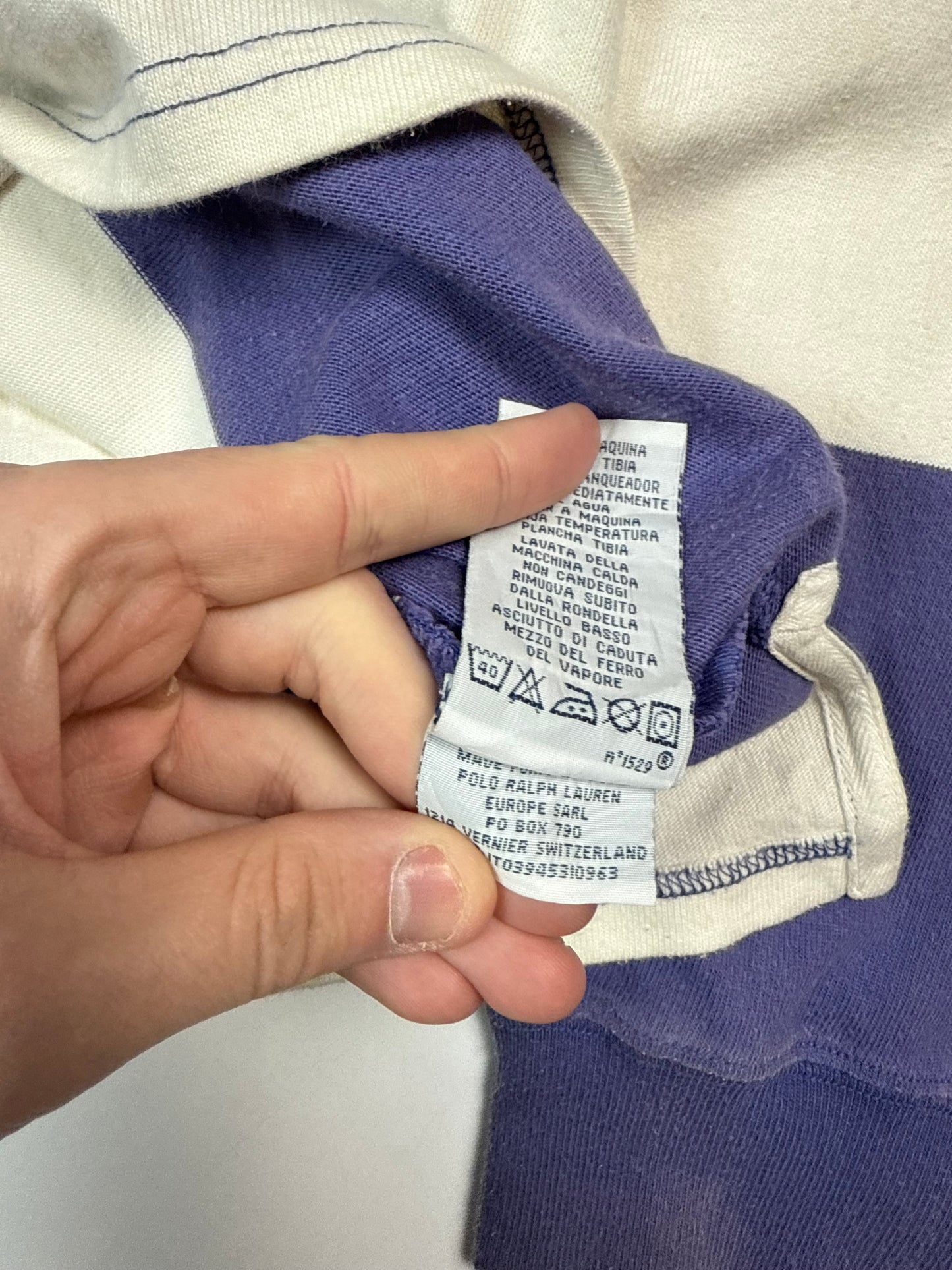 Vintage Polo Ralph Lauren striped rugby polo shirt (XL)