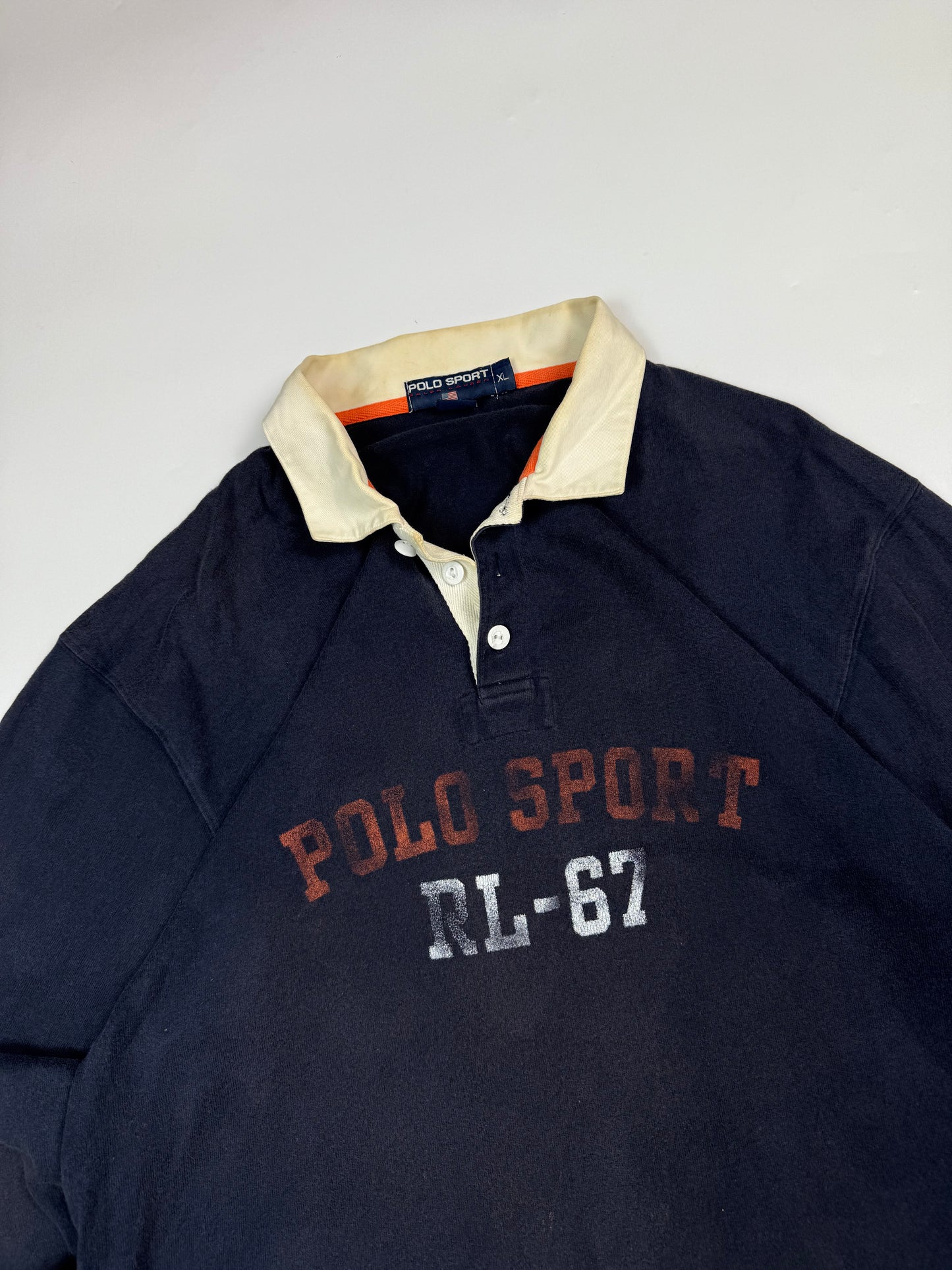 Vintage 90s Polo Sport spell out rugby polo shirt (XL)