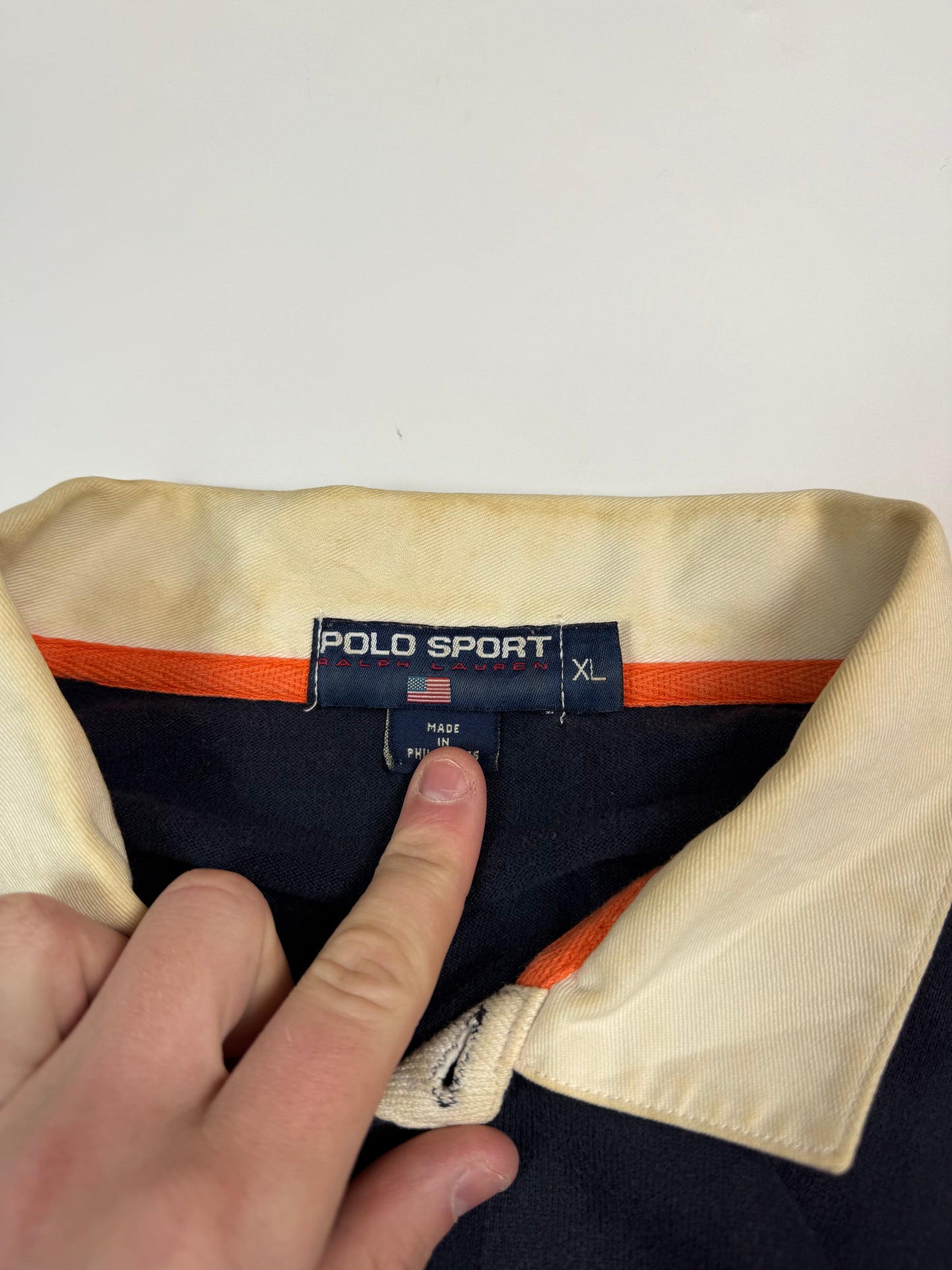 Vintage 90s Polo Sport spell out rugby polo shirt (XL)