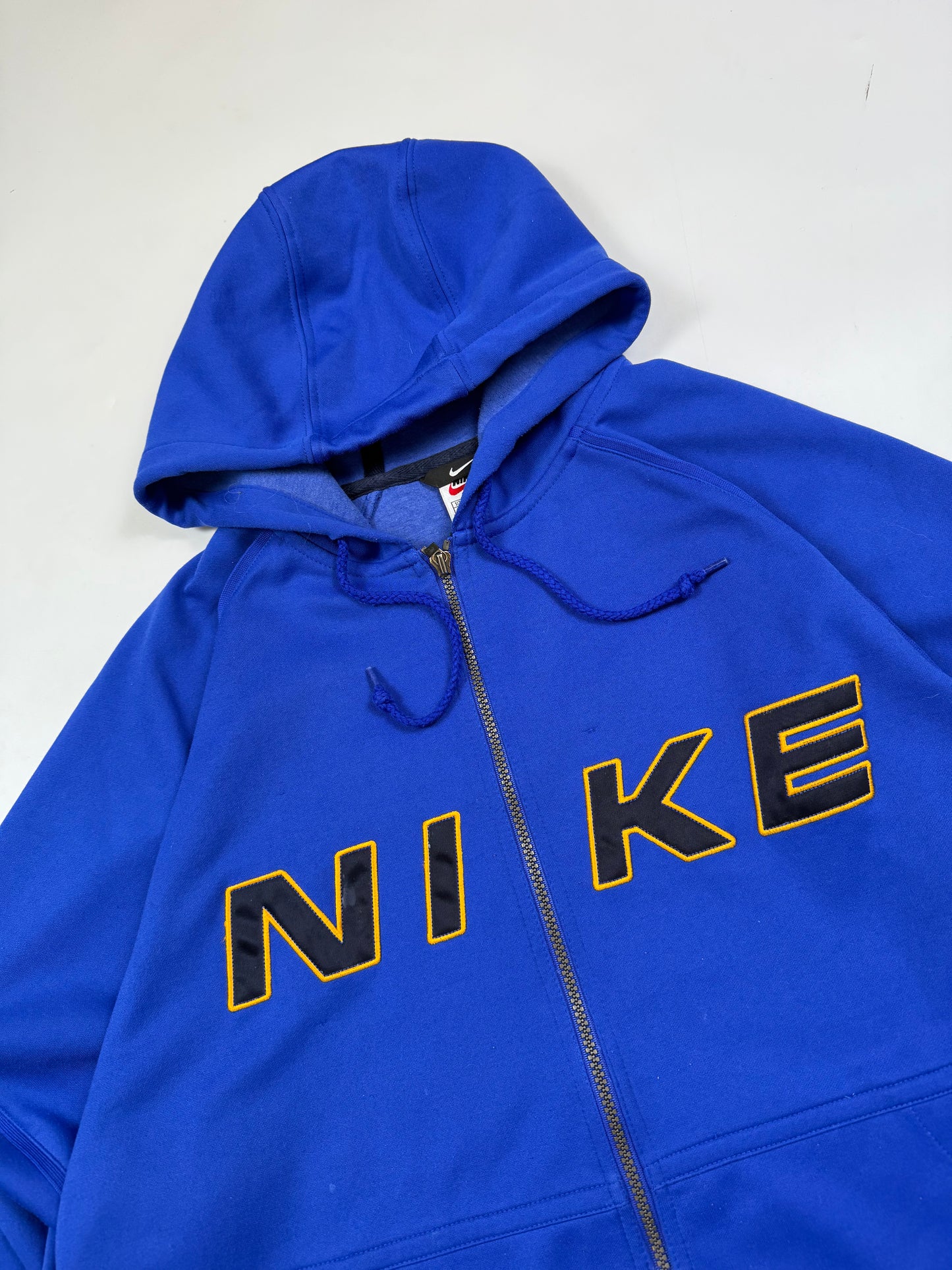 Vintage 90s Nike spell out zip up hoodie (M)
