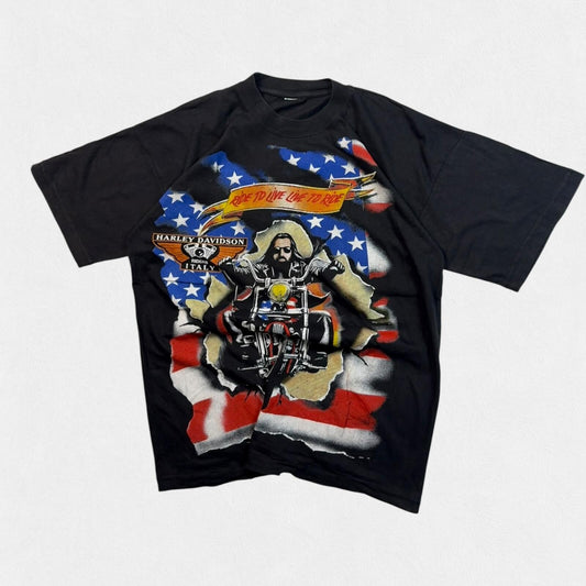 Vintage Harley Davidson Italy 1996 graphic tee (L)