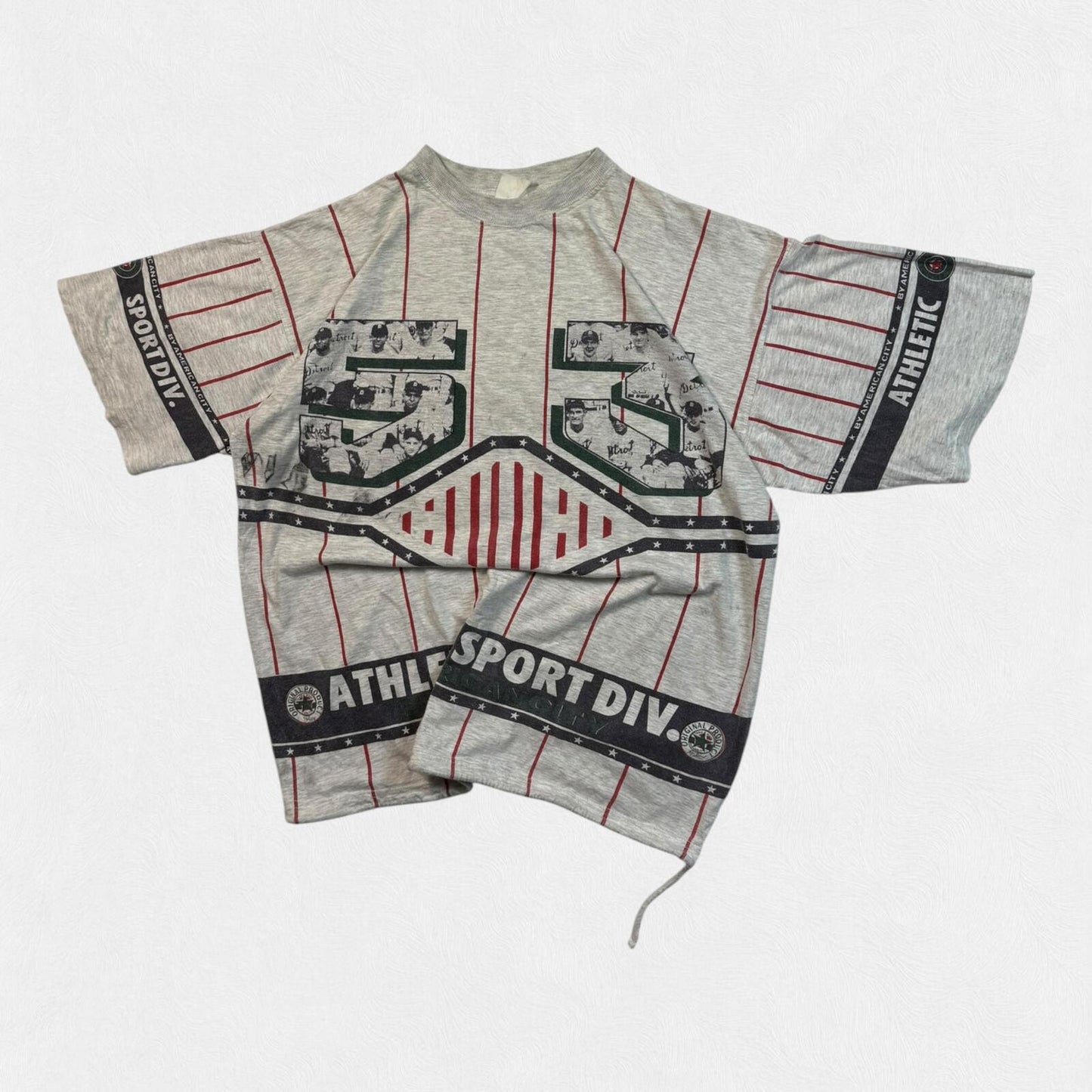 Vintage 80s MLB Baseball all over print graphic tee (L)