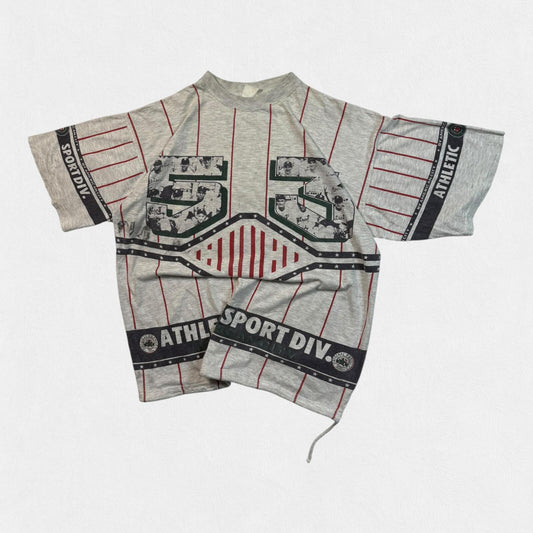 Vintage 80s MLB Baseball all over print graphic tee (L)