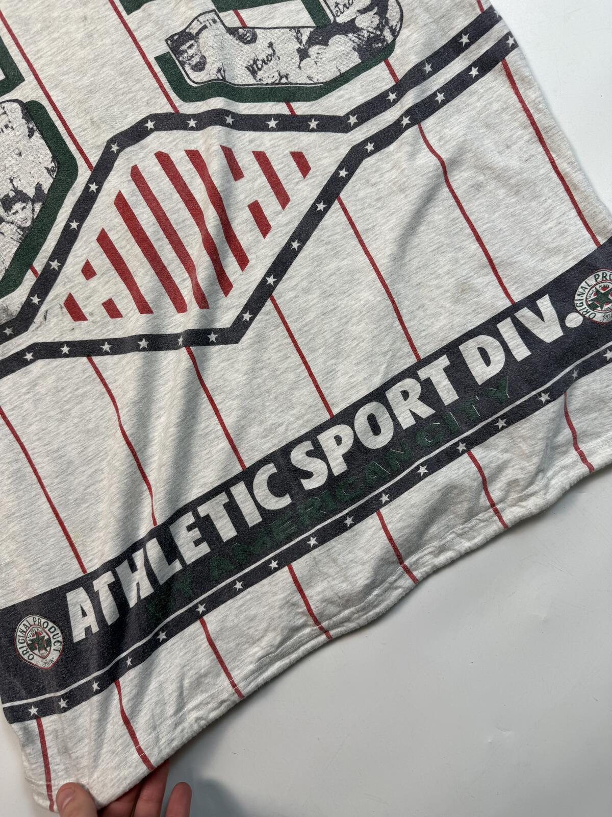 Vintage 80s MLB Baseball all over print graphic tee (L)