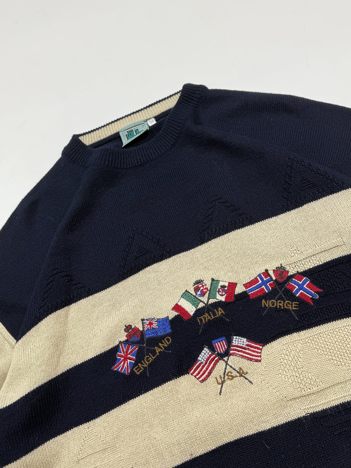 Vintage striped knit sweater (XL)