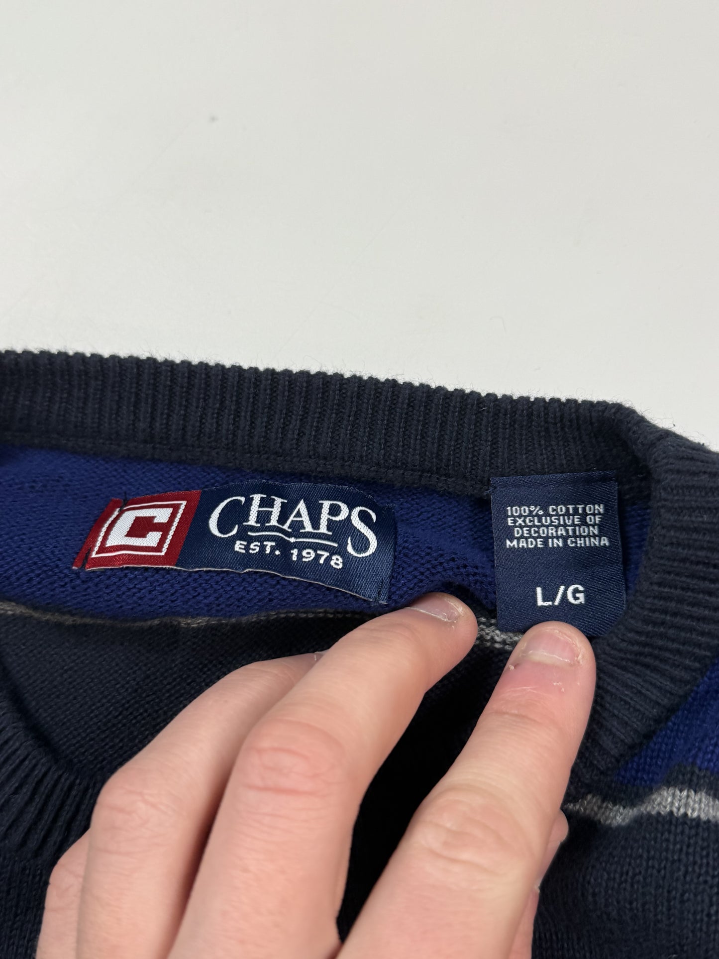 Vintage Chaps striped knit sweater (L)