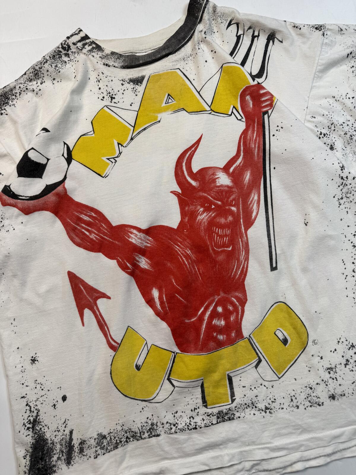 Vintage 90s Manchester United all over print graphic tee (XL)