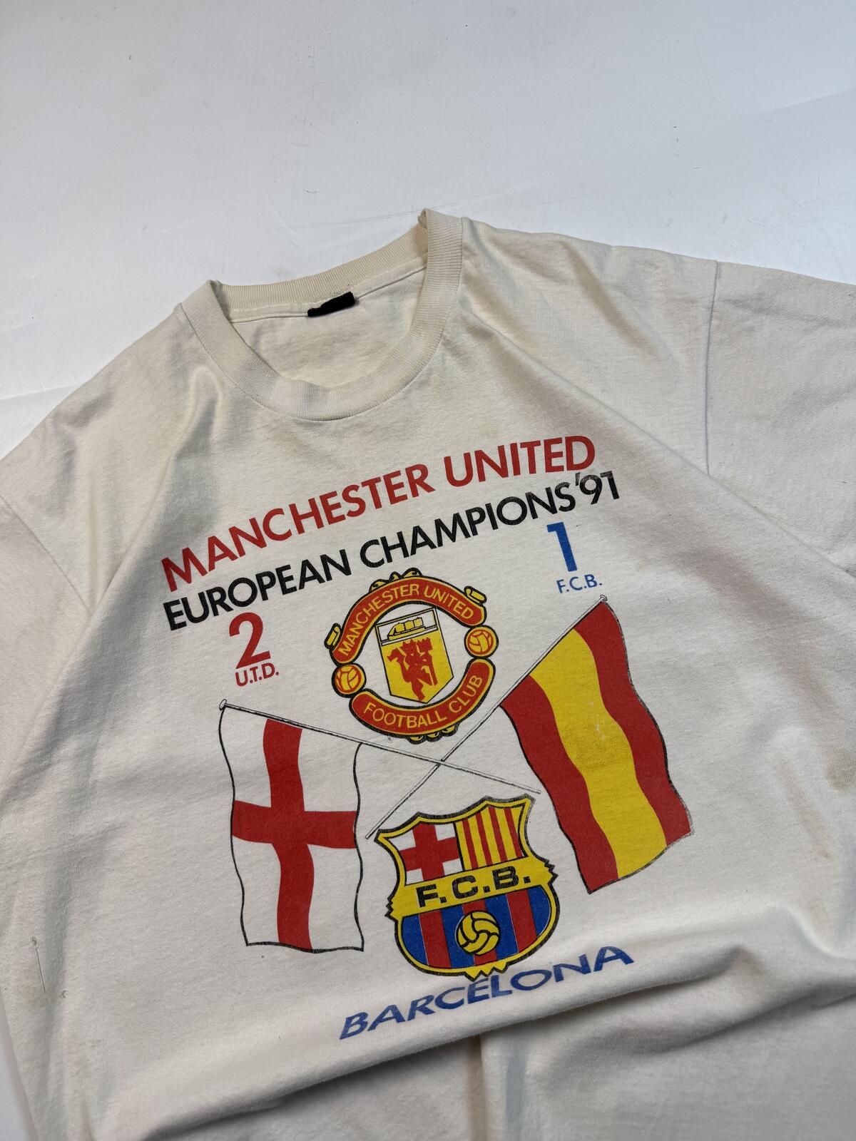 Vintage 90s Manchester United football graphic tee (XL)