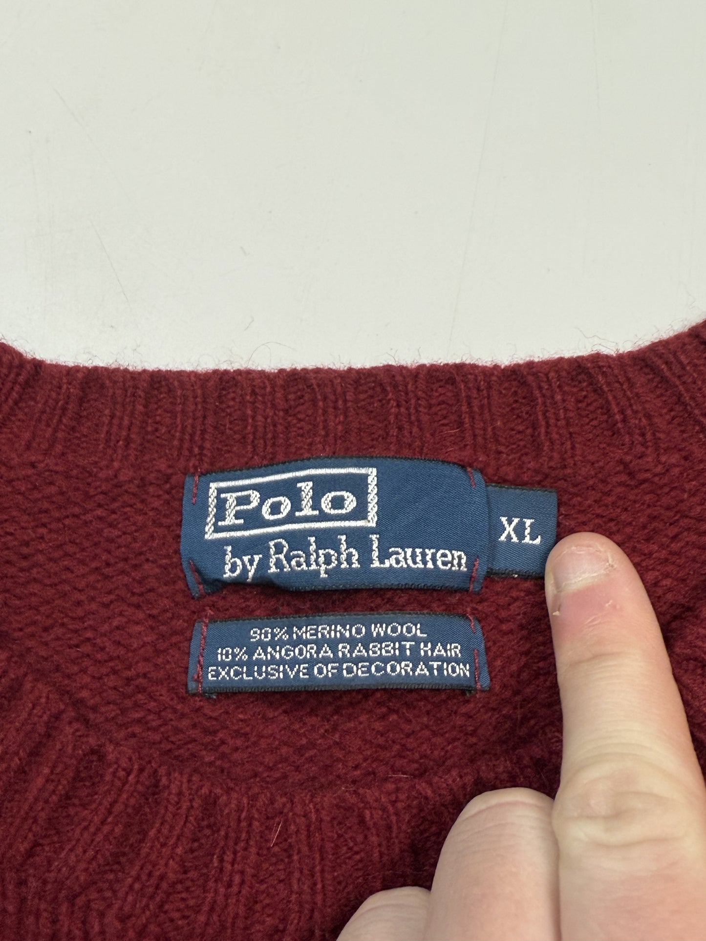 Vintage 90s Polo Ralph Lauren merino wool knit sweater (XL)
