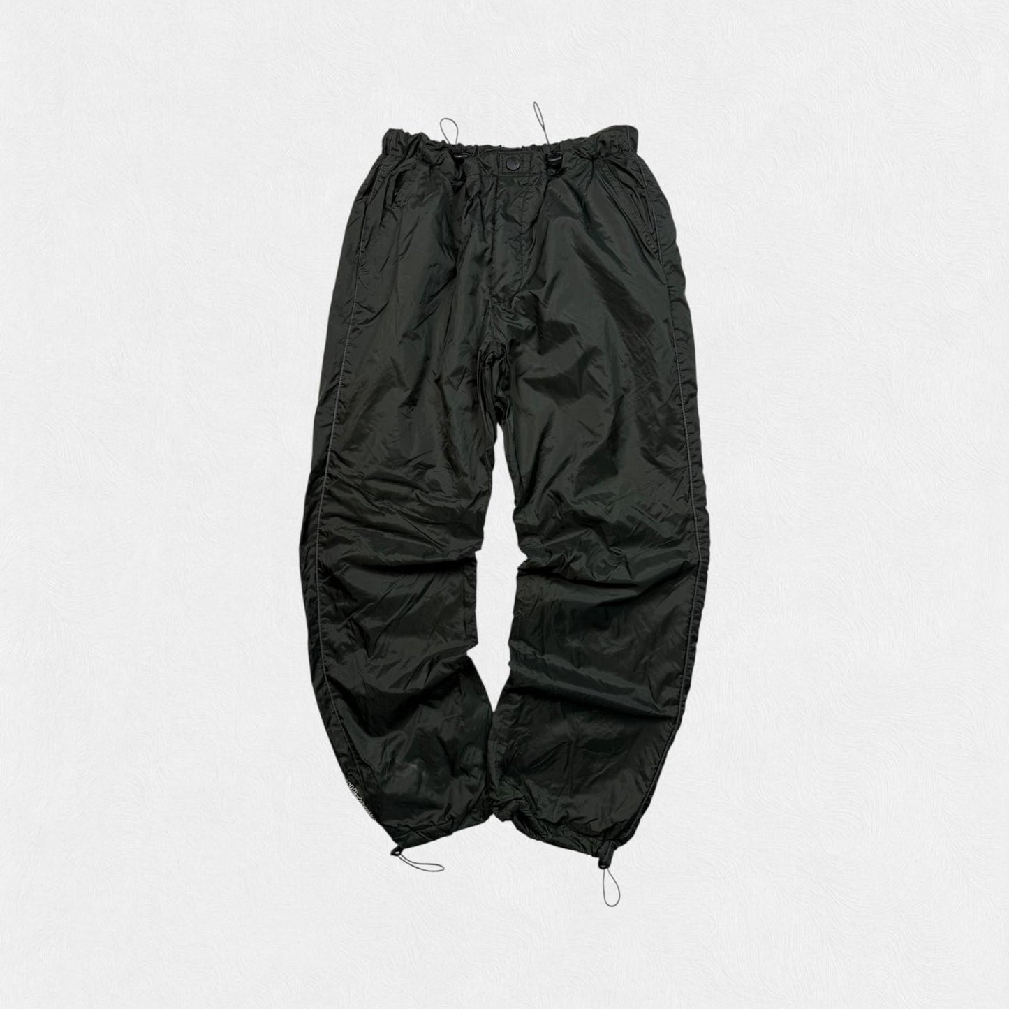 Vintage fleece lined waterproof baggy track pants (M)