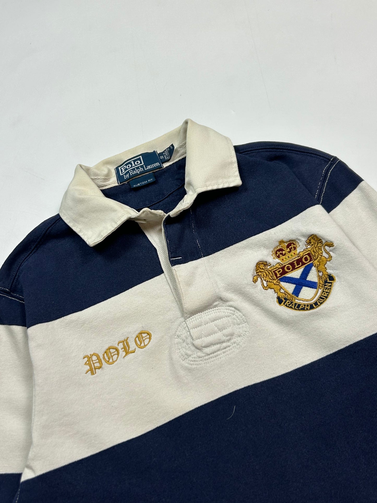 Vintage 90s Polo Ralph Lauren striped rugby polo shirt (S)