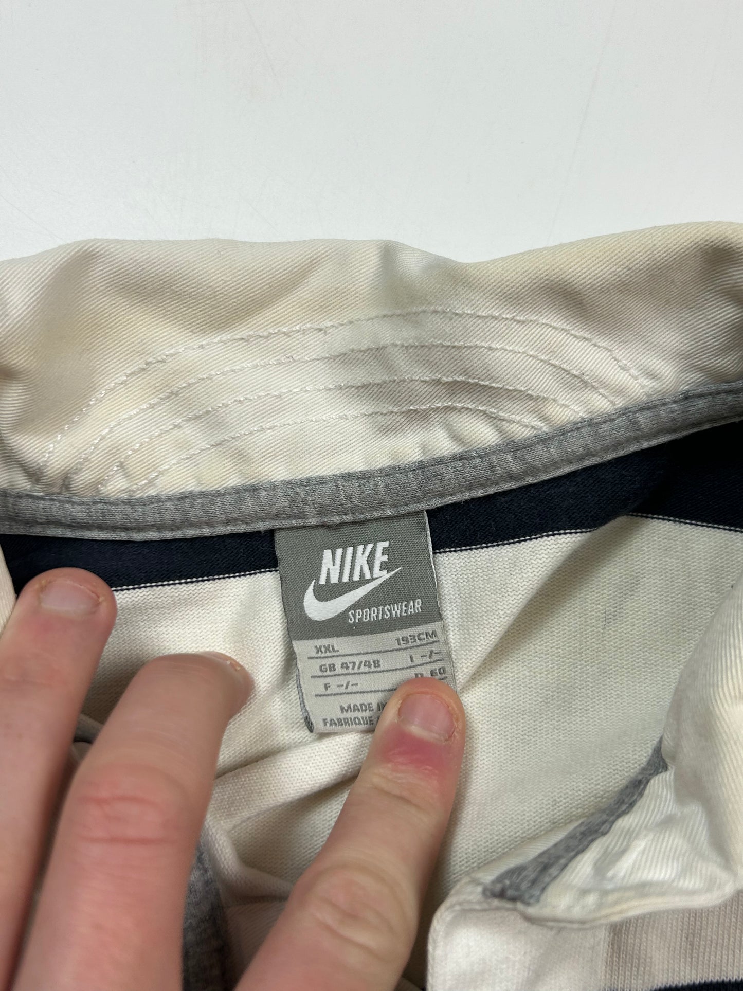 Vintage Nike striped rugby polo shirt (XXL)