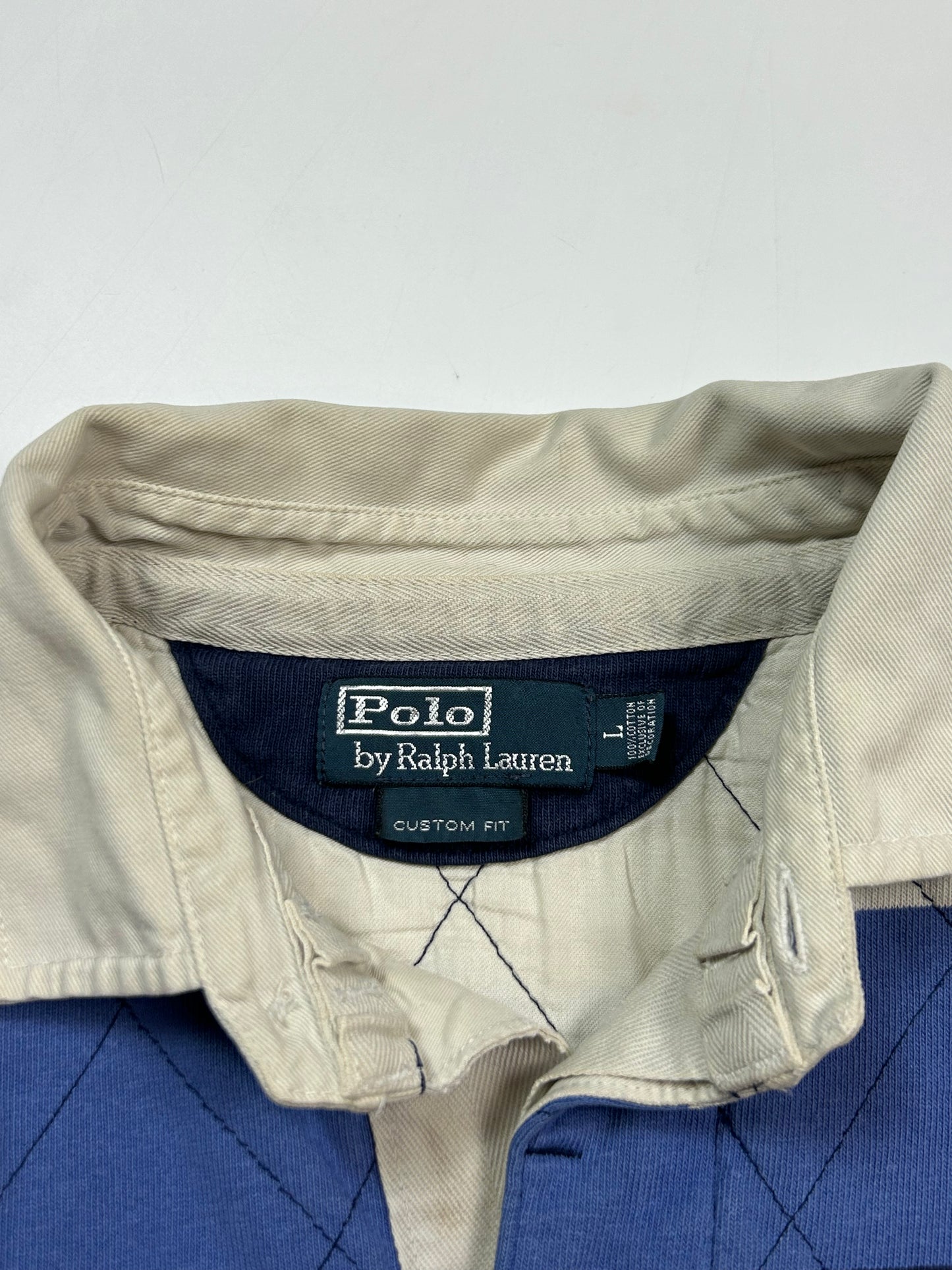 Vintage 90s Ralph Lauren striped rugby polo shirt (L)