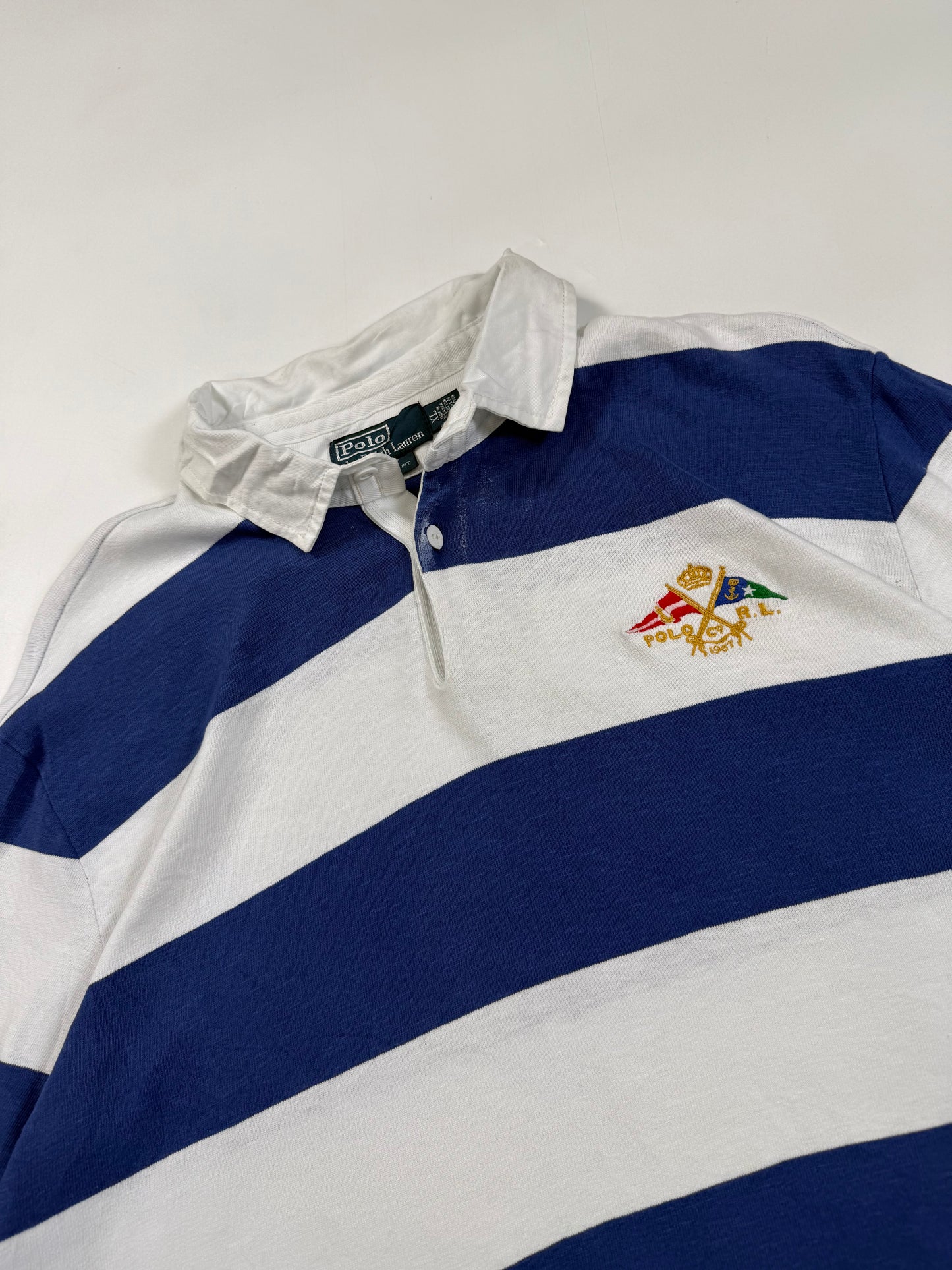 Vintage 90s Polo Ralph Lauren striped rugby polo (XL)