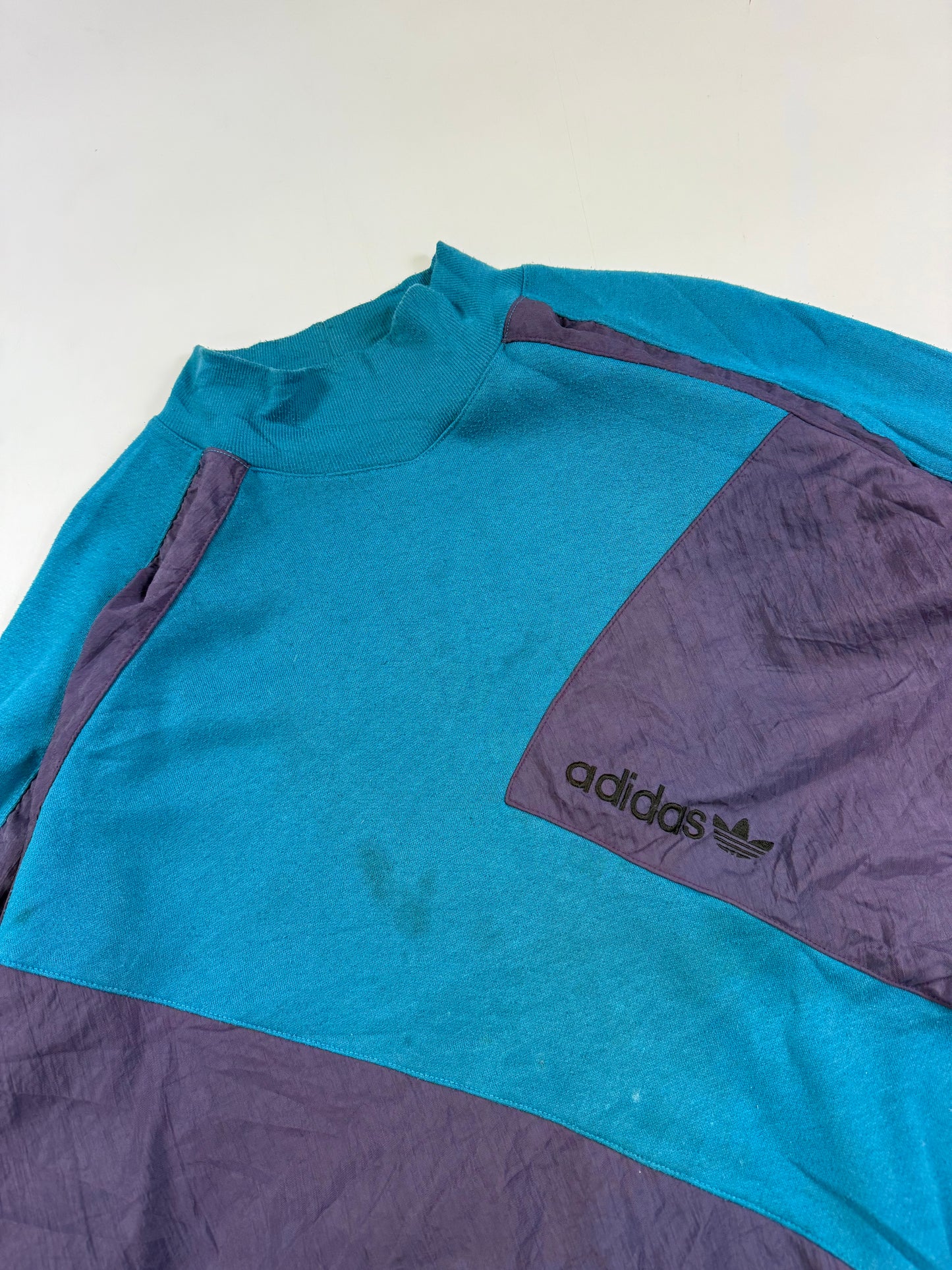 Vintage 90s Adidas colour block sweatshirt (XL)