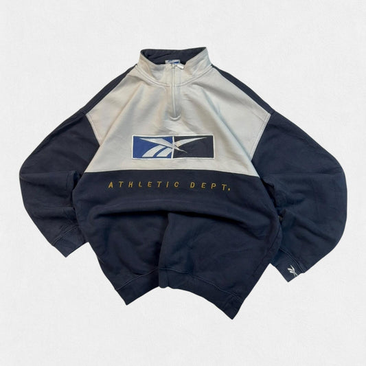 Vintage Reebok centre logo quarter zip sweatshirt (L)