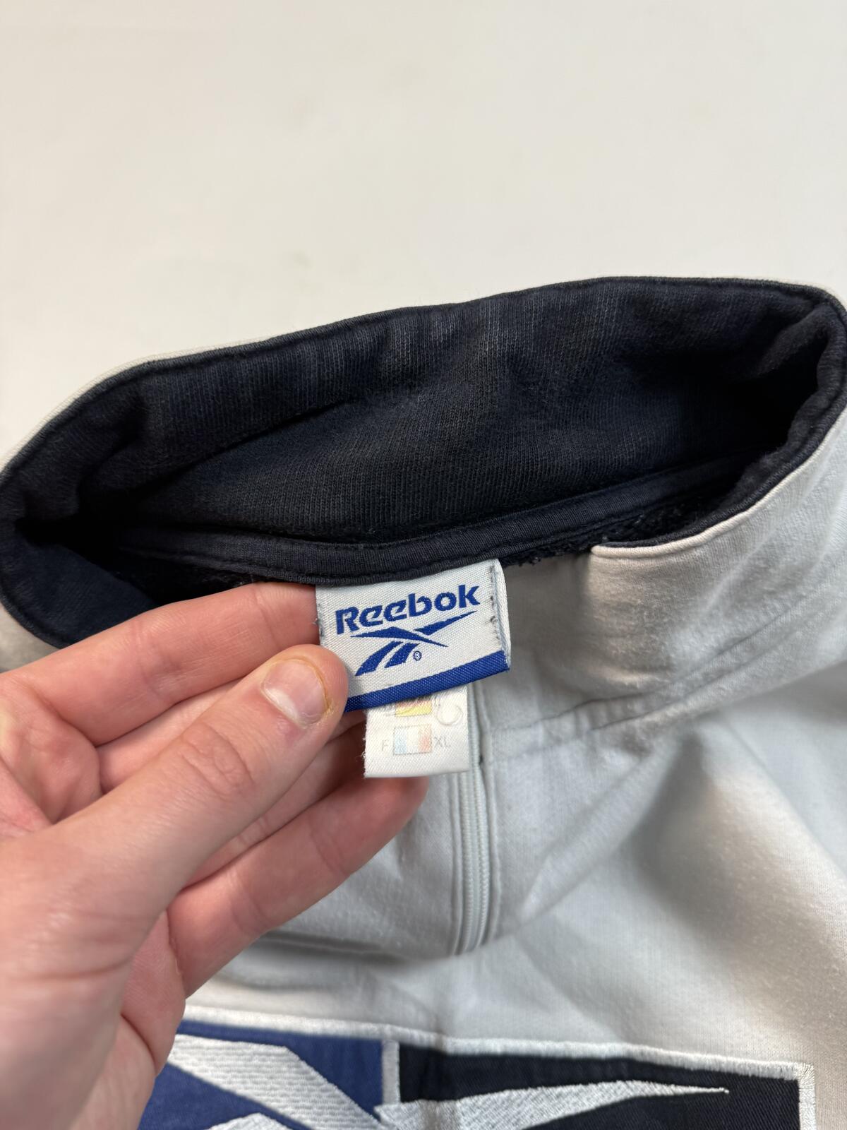 Vintage Reebok centre logo quarter zip sweatshirt (L)