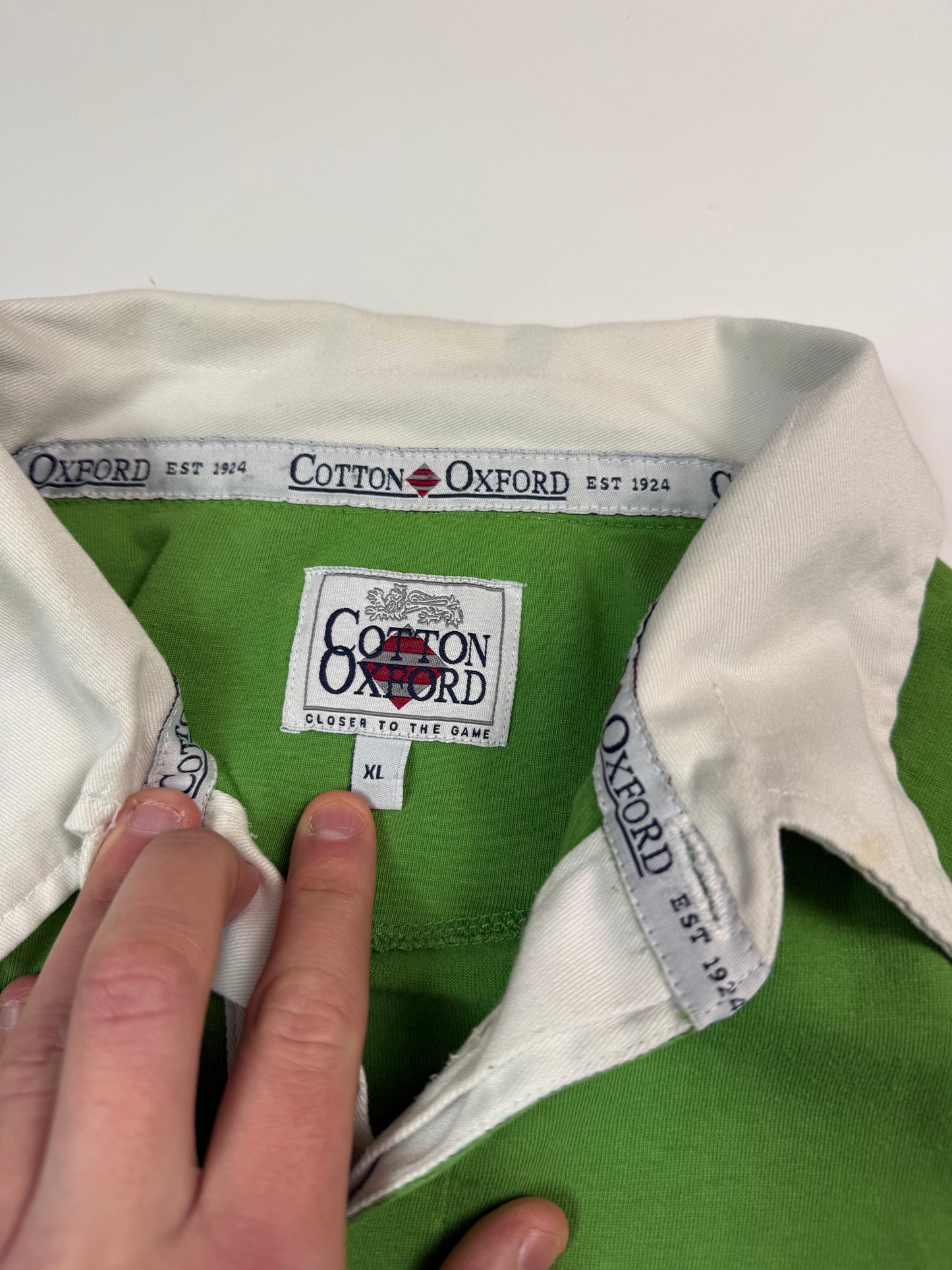 Vintage 90s Ireland Cotton Oxford rugby shirt (XL)