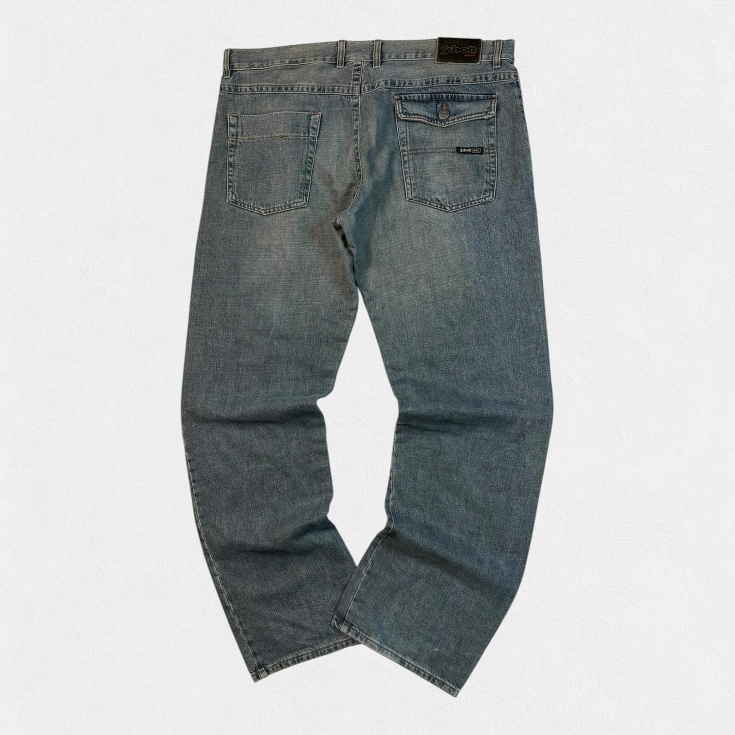 Vintage Schott NYC wide leg baggy hip hop jeans (W40)