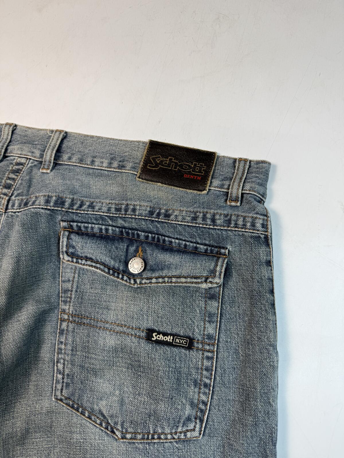 Vintage Schott NYC wide leg baggy hip hop jeans (W40)