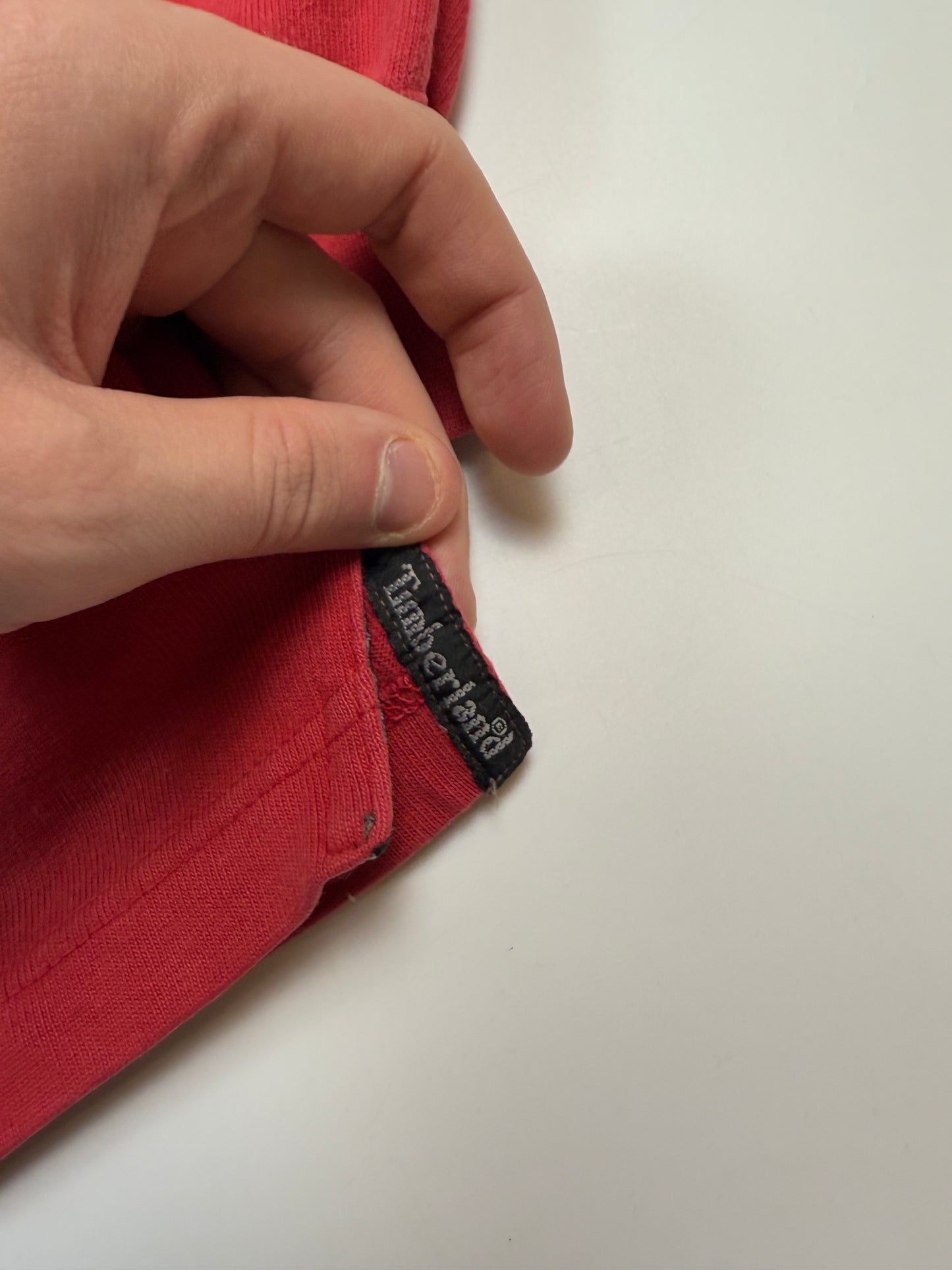 Vintage 90s Timberland spell out rugby polo shirt (M)