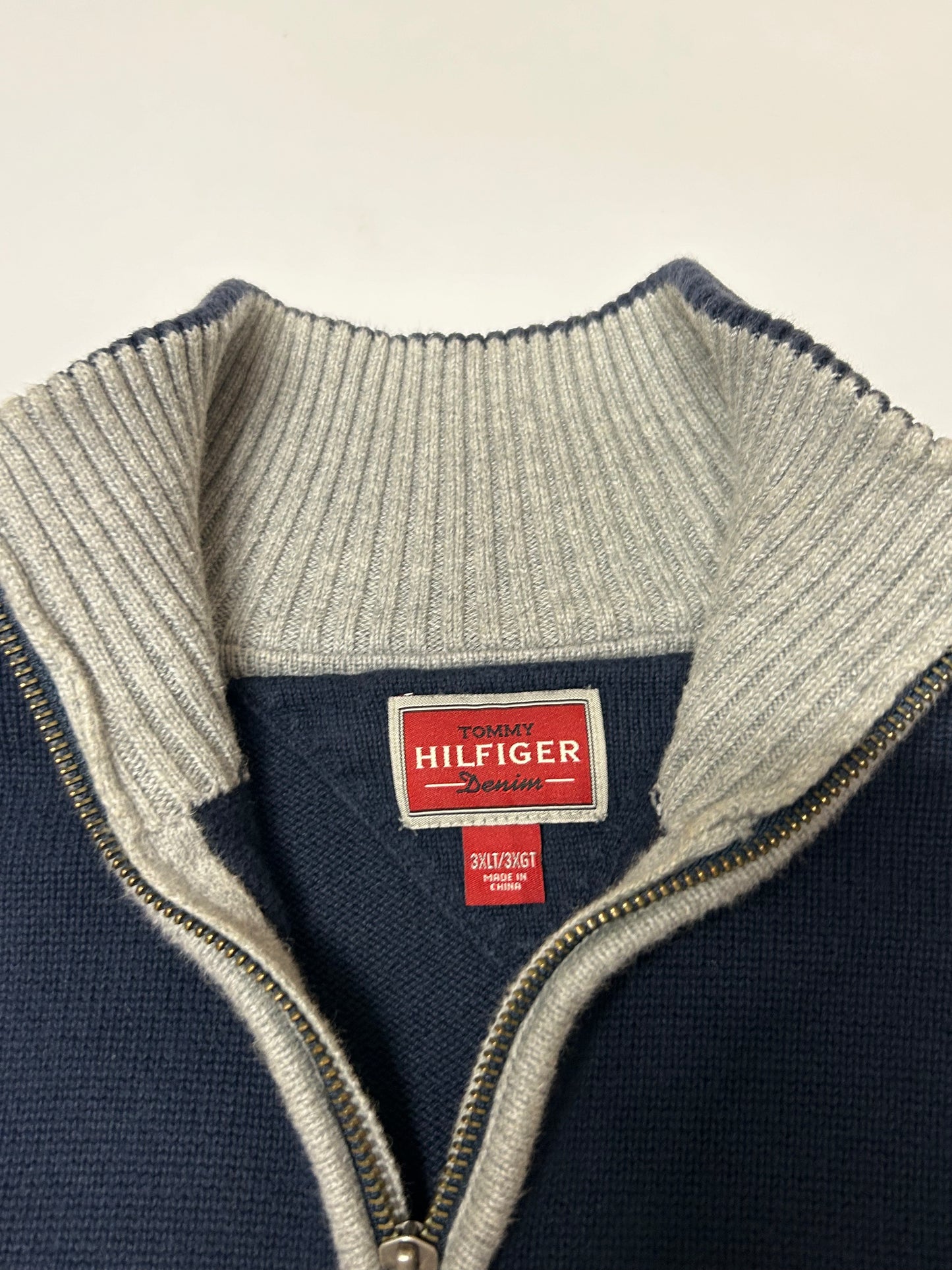 Tommy Hilfiger quarter zip knit sweater (3XL)