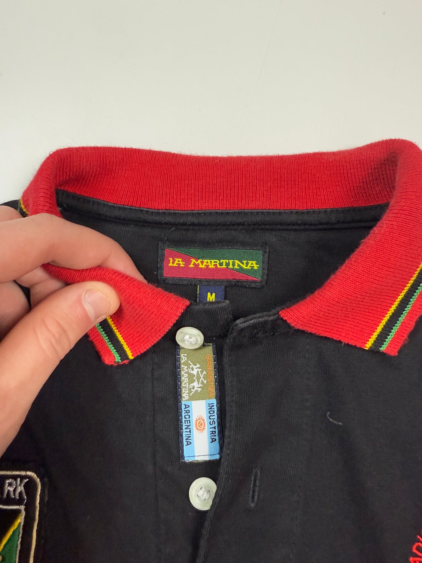 La Martina Kingston Park Jamaica polo tour long sleeve polo shirt (M)